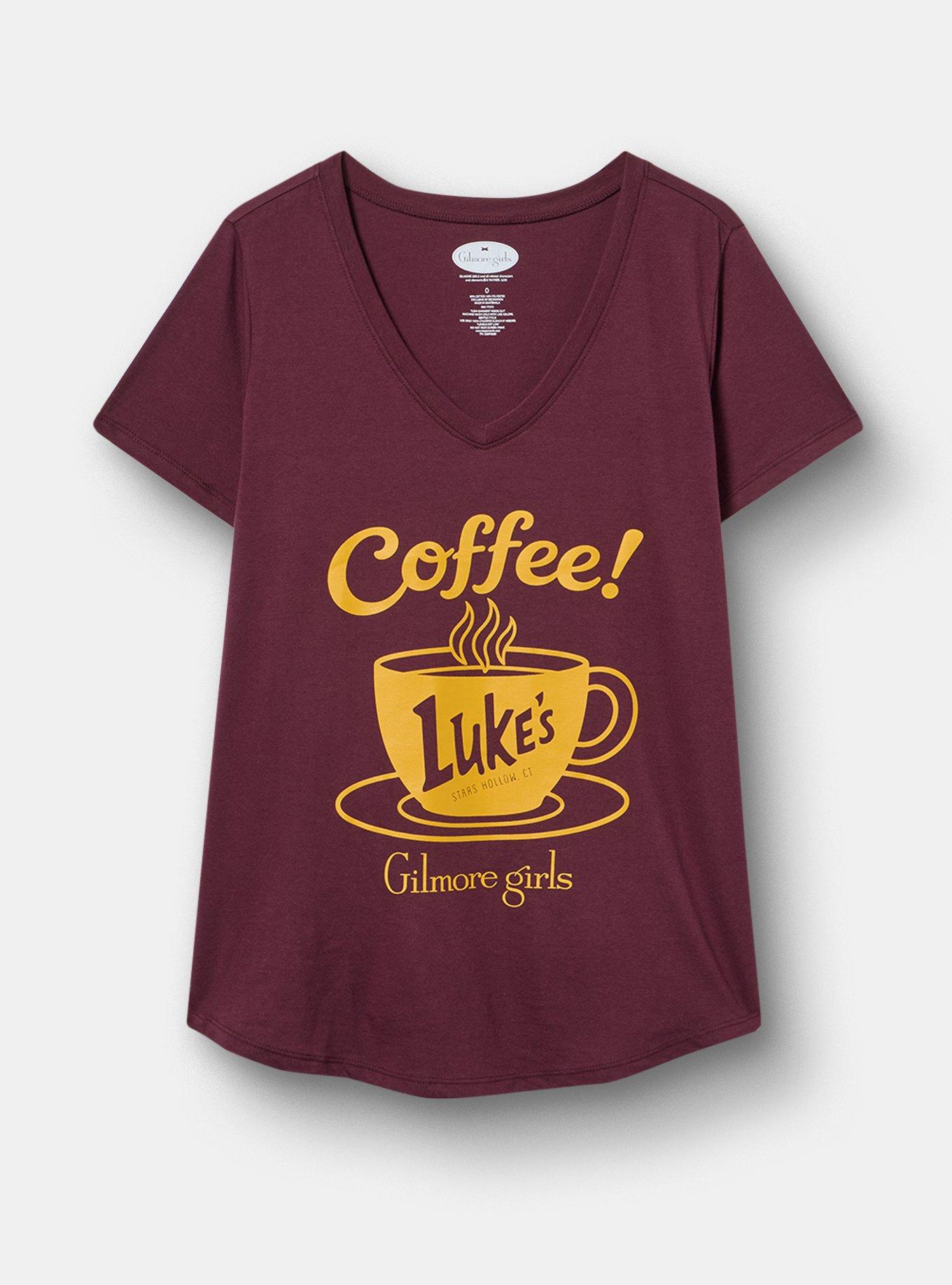 Gilmore Girls Luke's Dinner Classic V-Neck Tee, LUKES GILMORE GIRLS WINETASTING, hi-res