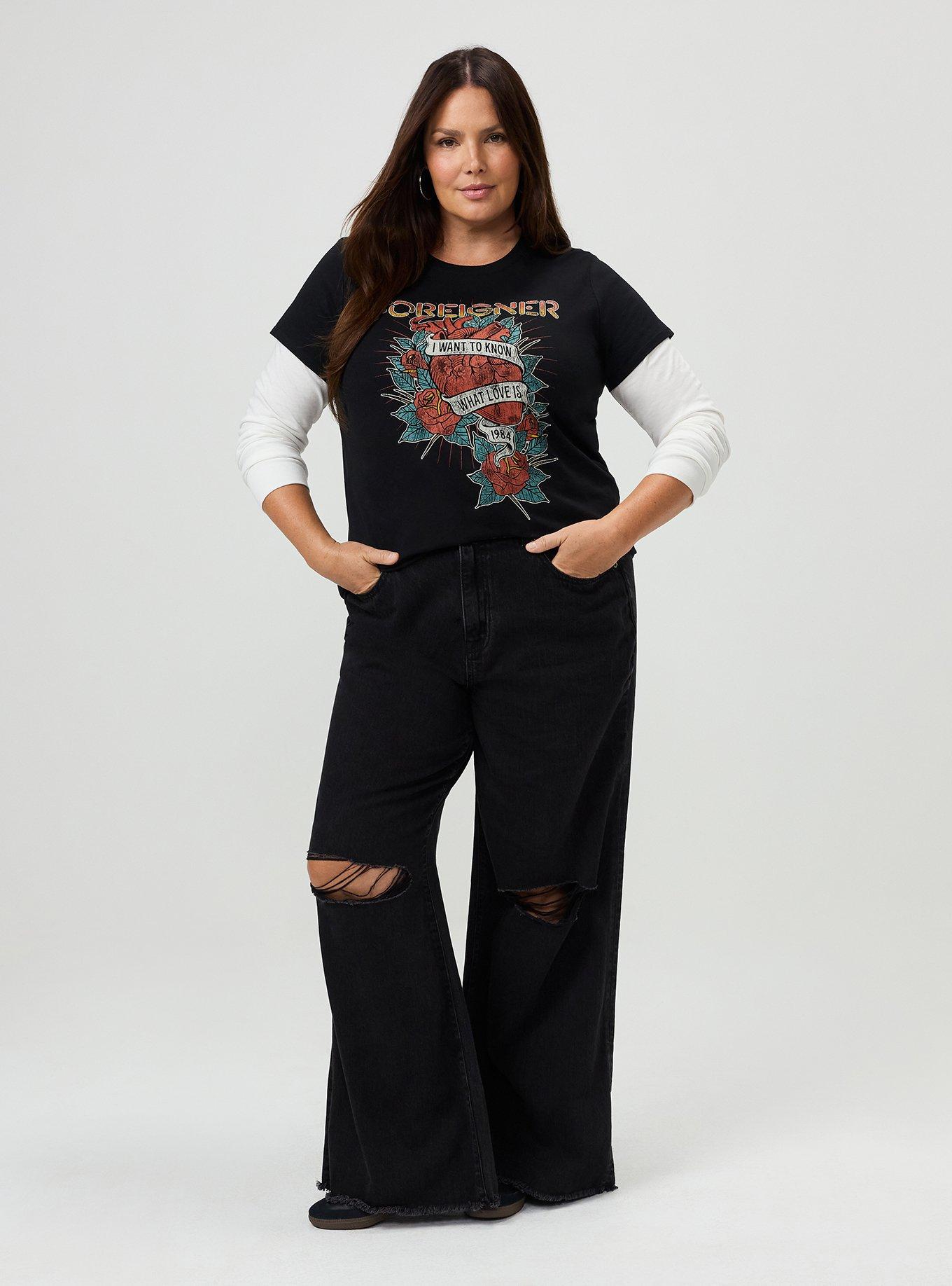 Foreigner Classic Cotton 2Fer Tee, DEEP BLACK, alternate