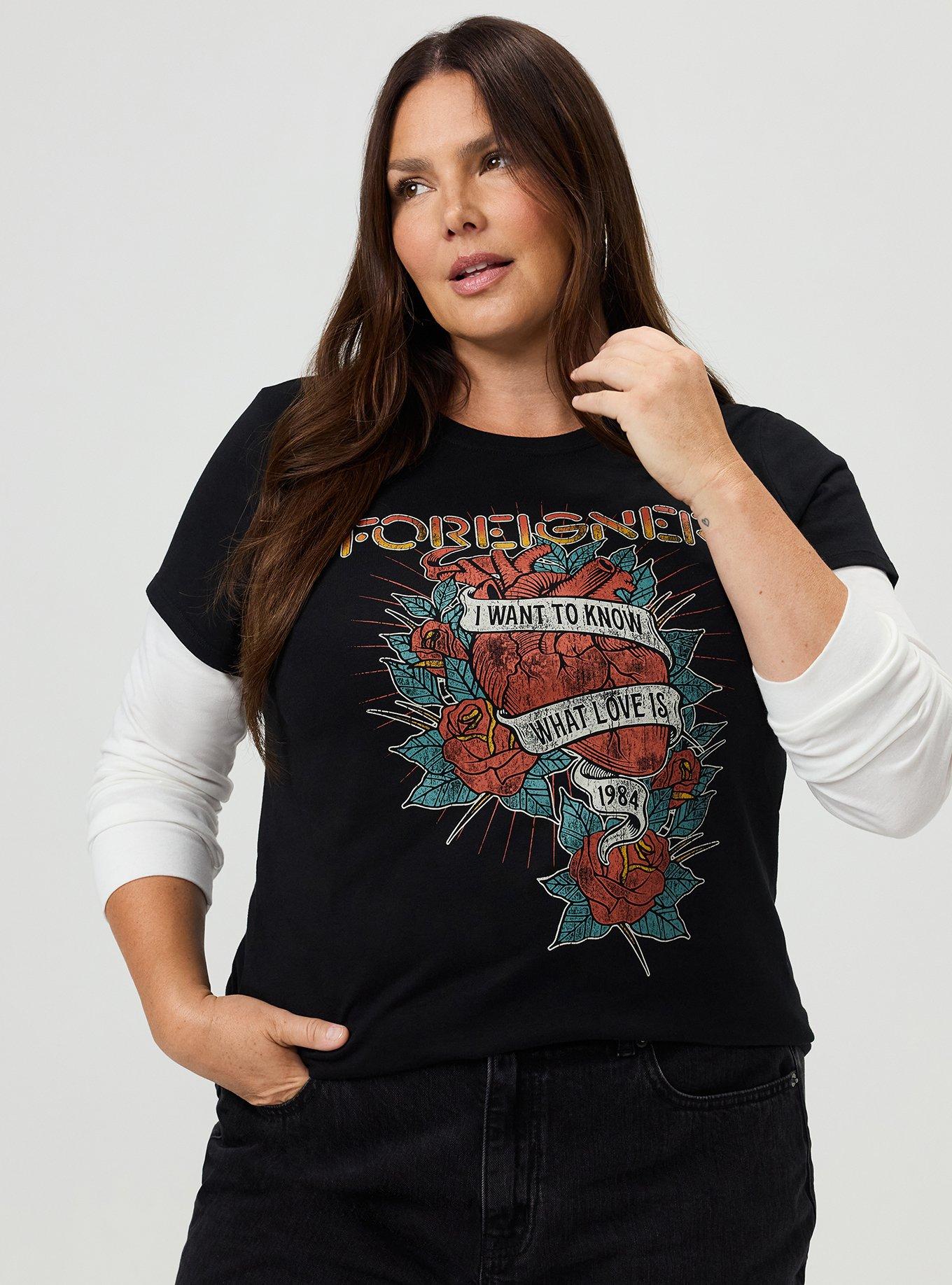 Foreigner Classic Cotton 2Fer Tee, DEEP BLACK, alternate