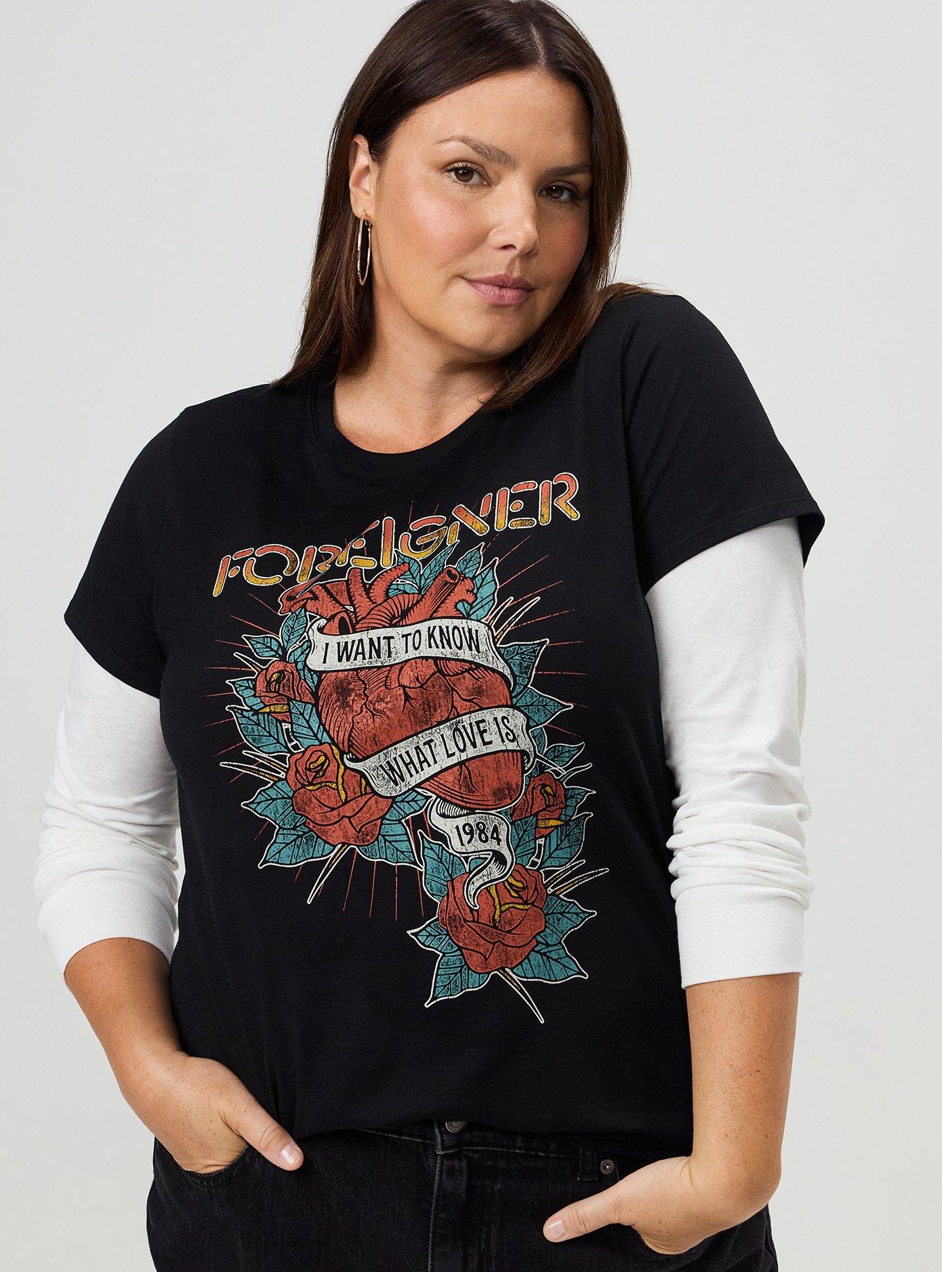 Foreigner Classic Cotton 2Fer Tee, DEEP BLACK, alternate