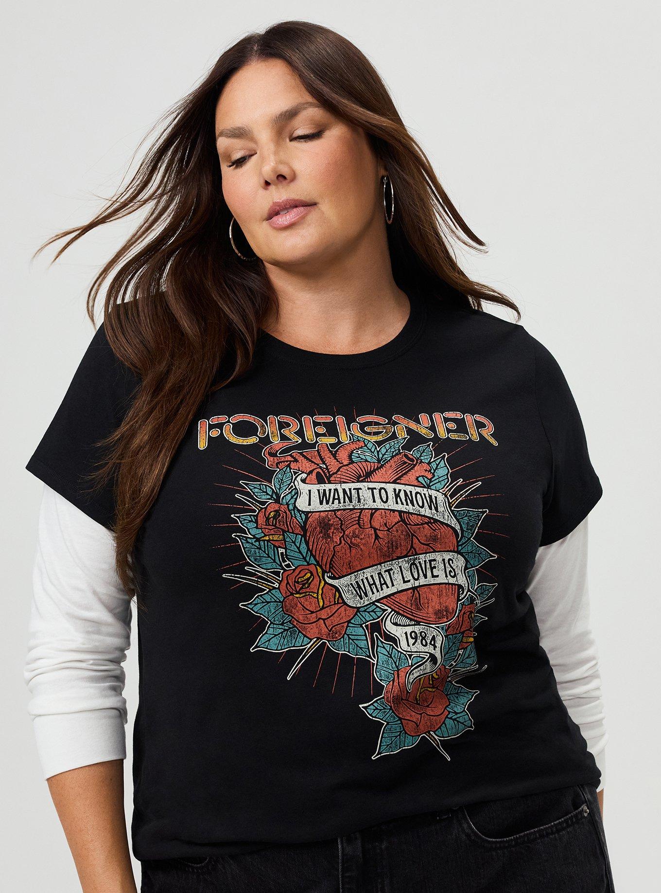 Foreigner Classic Cotton 2Fer Tee, DEEP BLACK, alternate