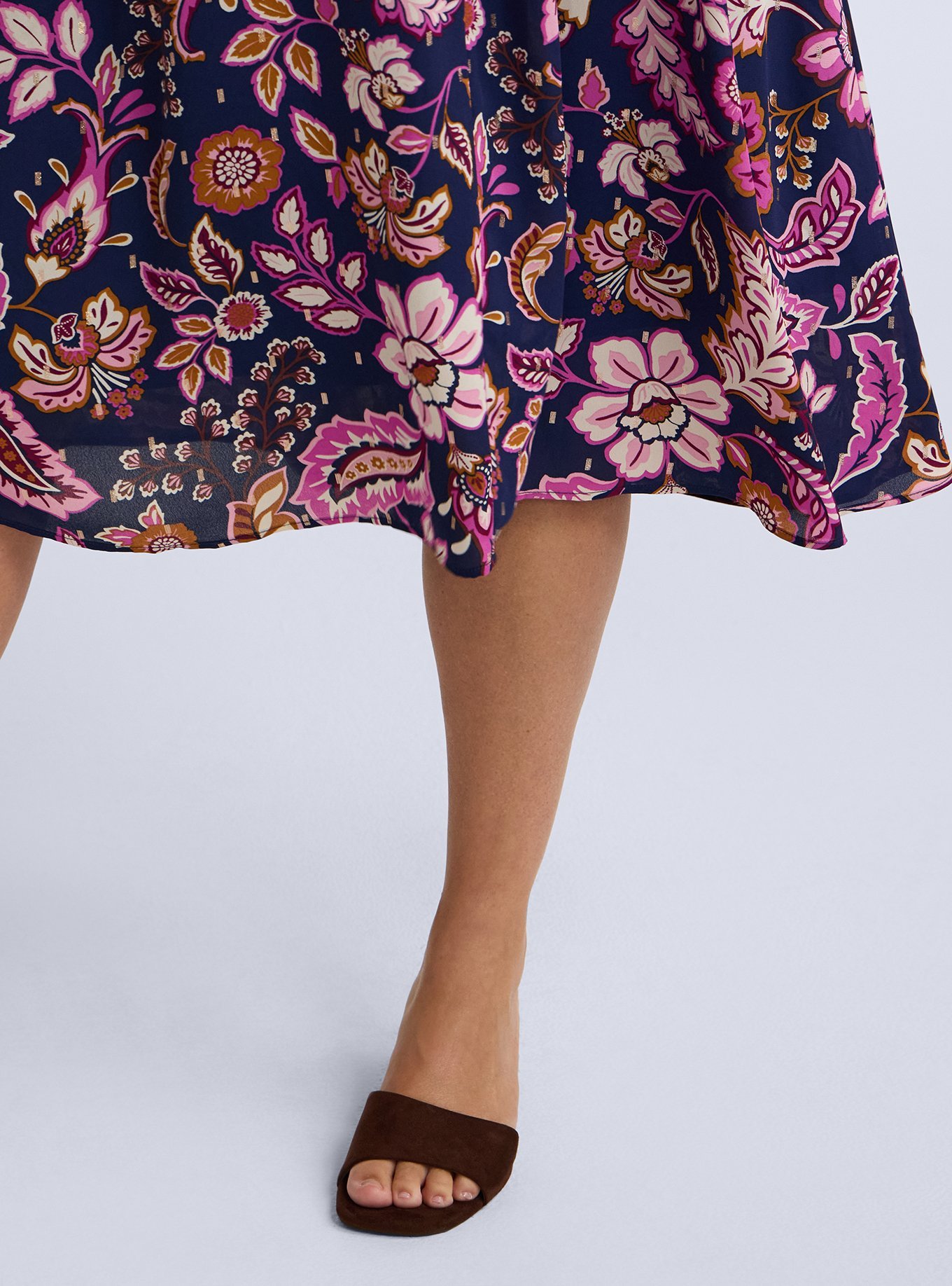Belle Isle Collared Popover Midi Dress, PRISCA PAISLEY FLORAL NAVY, alternate