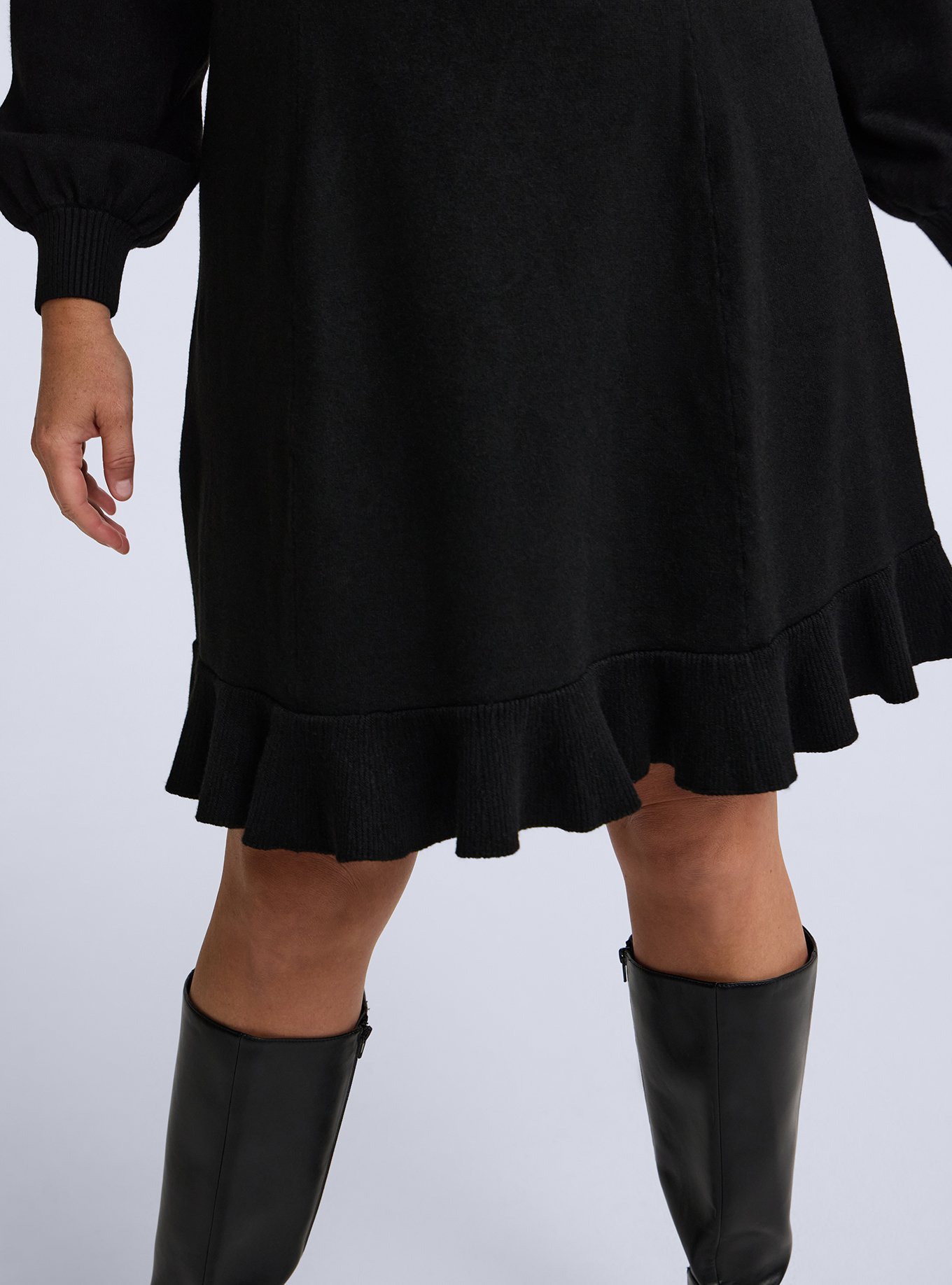Belle Isle Mock Neck Sweater Mini Dress, DEEP BLACK, alternate