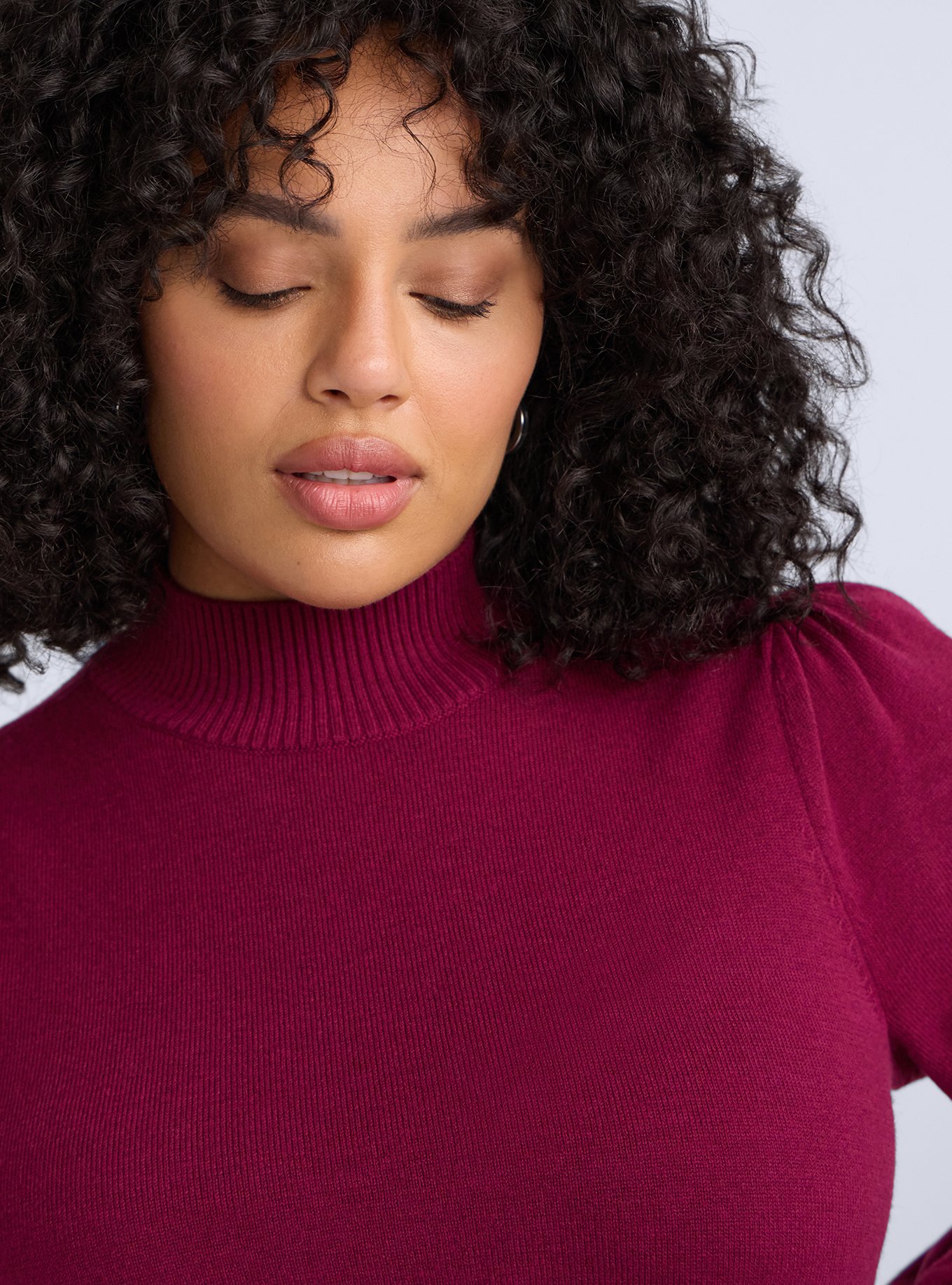 Plus Size Belle Isle Mock Neck Sweater Mini Dress, PURPLE POTION, alternate
