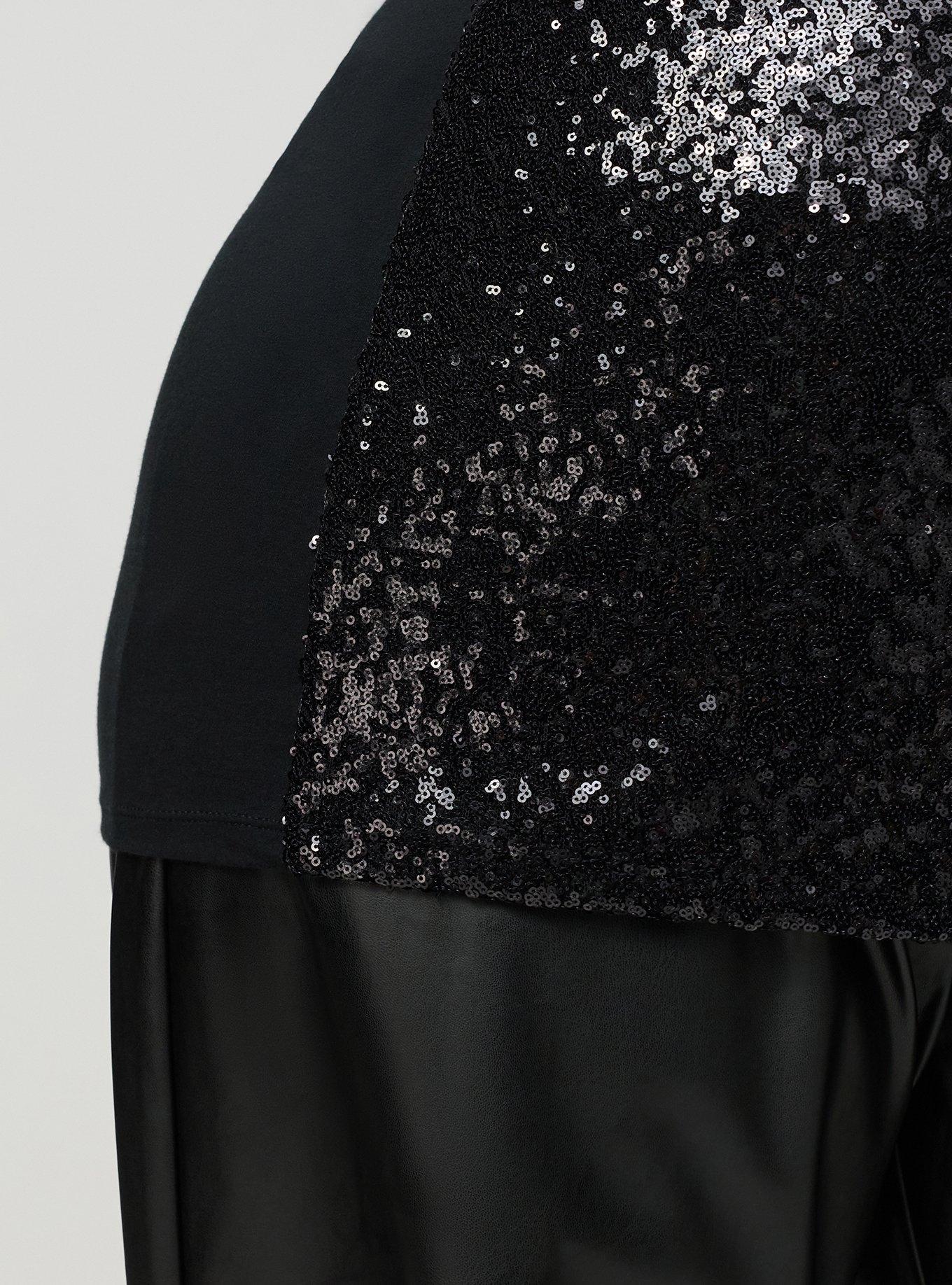Foxy Sequin Front Cami, DEEP BLACK, alternate