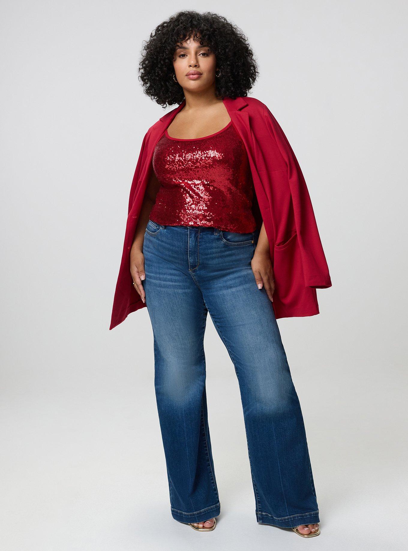 Foxy Sequin Front Cami, JESTER RED, alternate