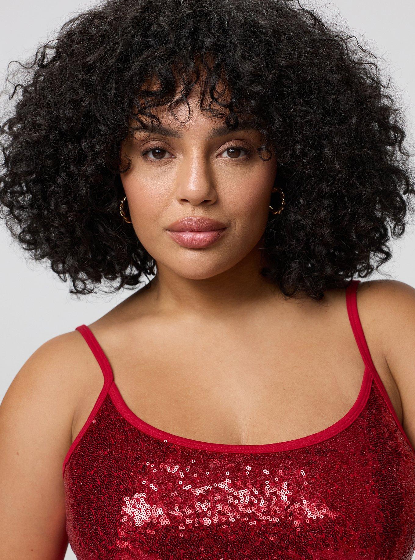 Foxy Sequin Front Cami, JESTER RED, alternate