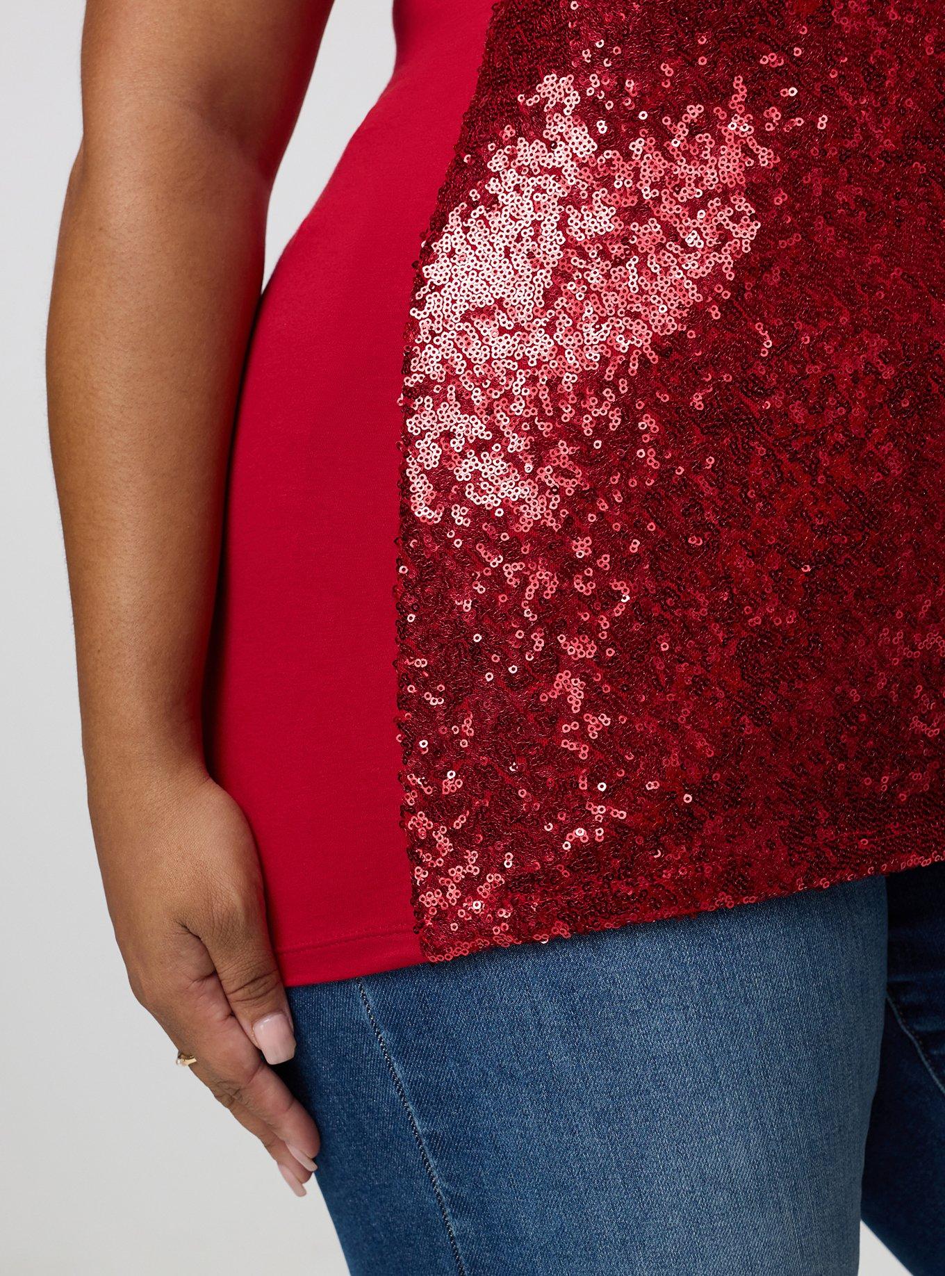 Foxy Sequin Front Cami, JESTER RED, alternate