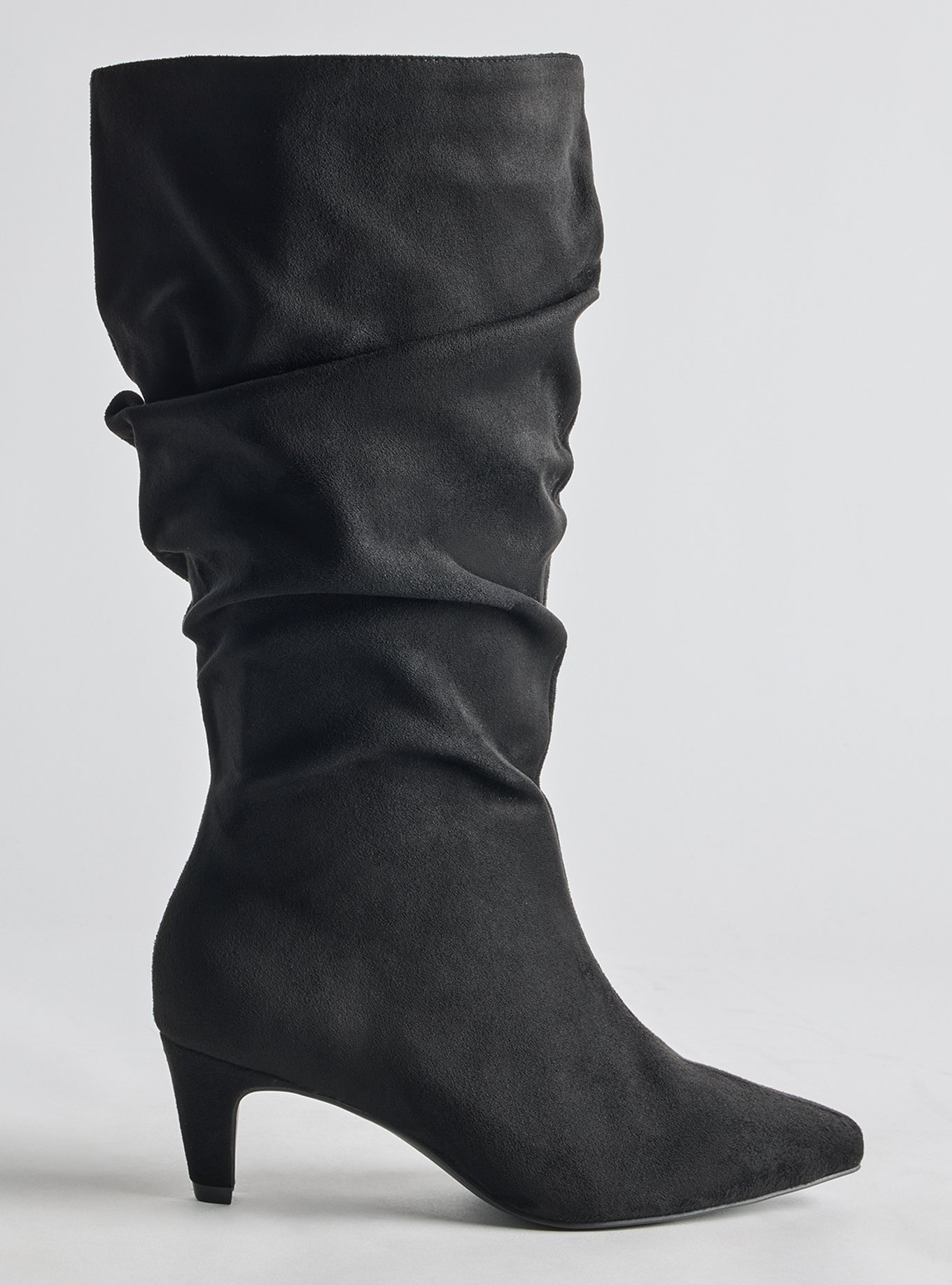 Slouch Heeled Knee Boot (WW), BLACK, alternate