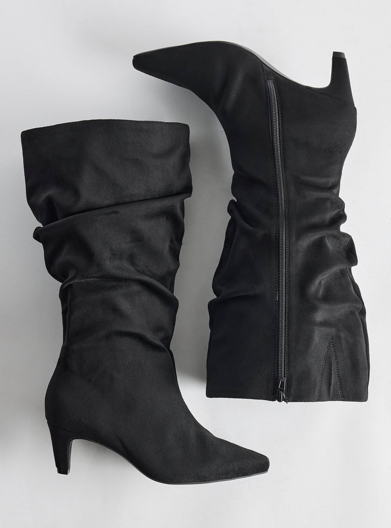 Slouch Heeled Knee Boot (WW), BLACK, hi-res