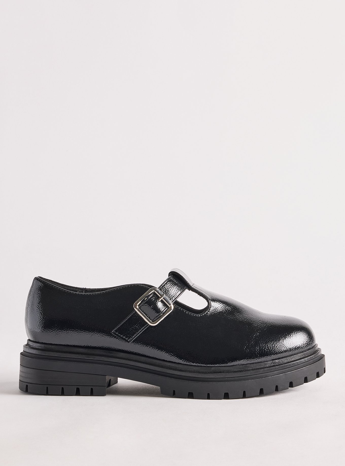 T-Strap Lug Sole Mary Jane Loafer (WW), BLACK, alternate