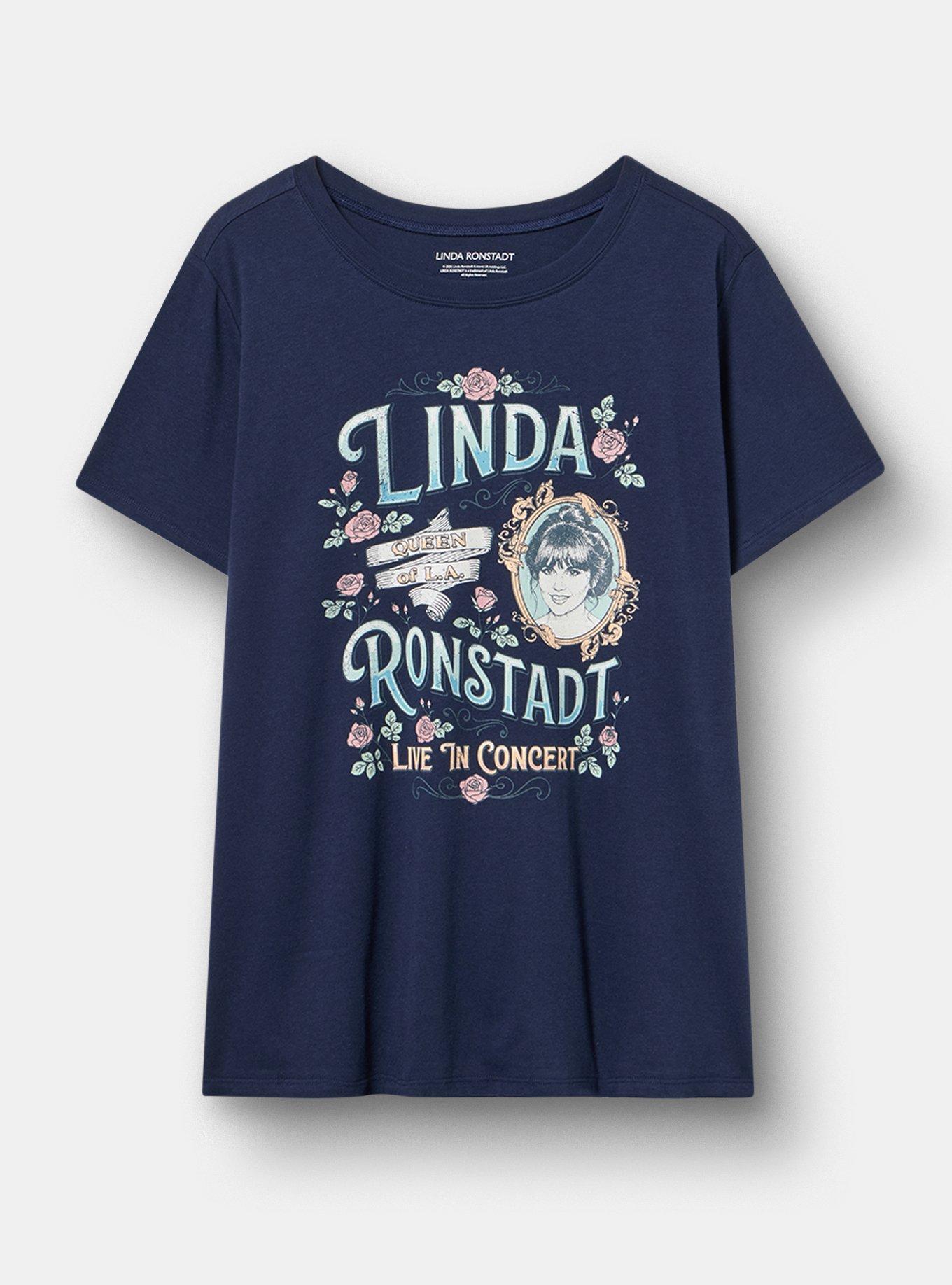 Linda Ronstadt Classic Cotton Crew Tee, PEACOAT, hi-res