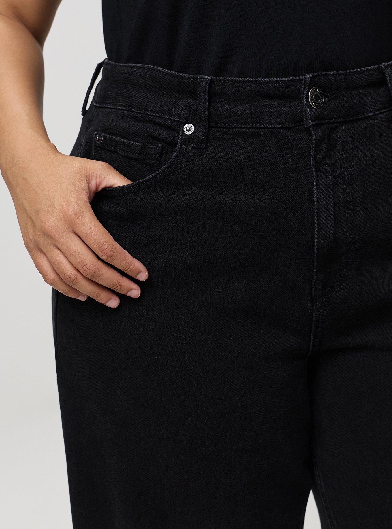 High-Rise Lightweight Denim Barrel Jean, BLACK, alternate