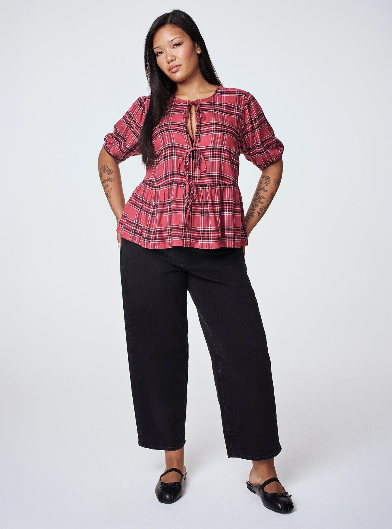 High-Rise Lightweight Denim Barrel Jean, BLACK, hi-res