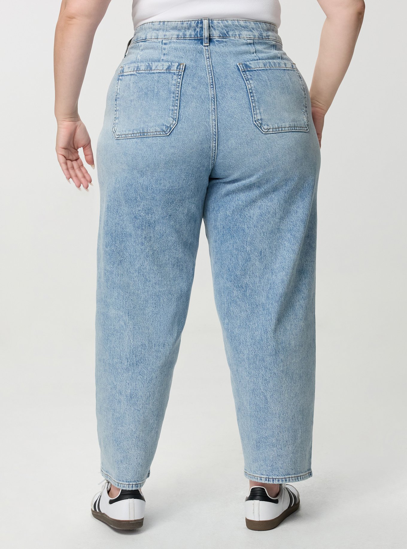 High-Rise Lightweight Denim Barrel Jean, KIR ROYAL, alternate