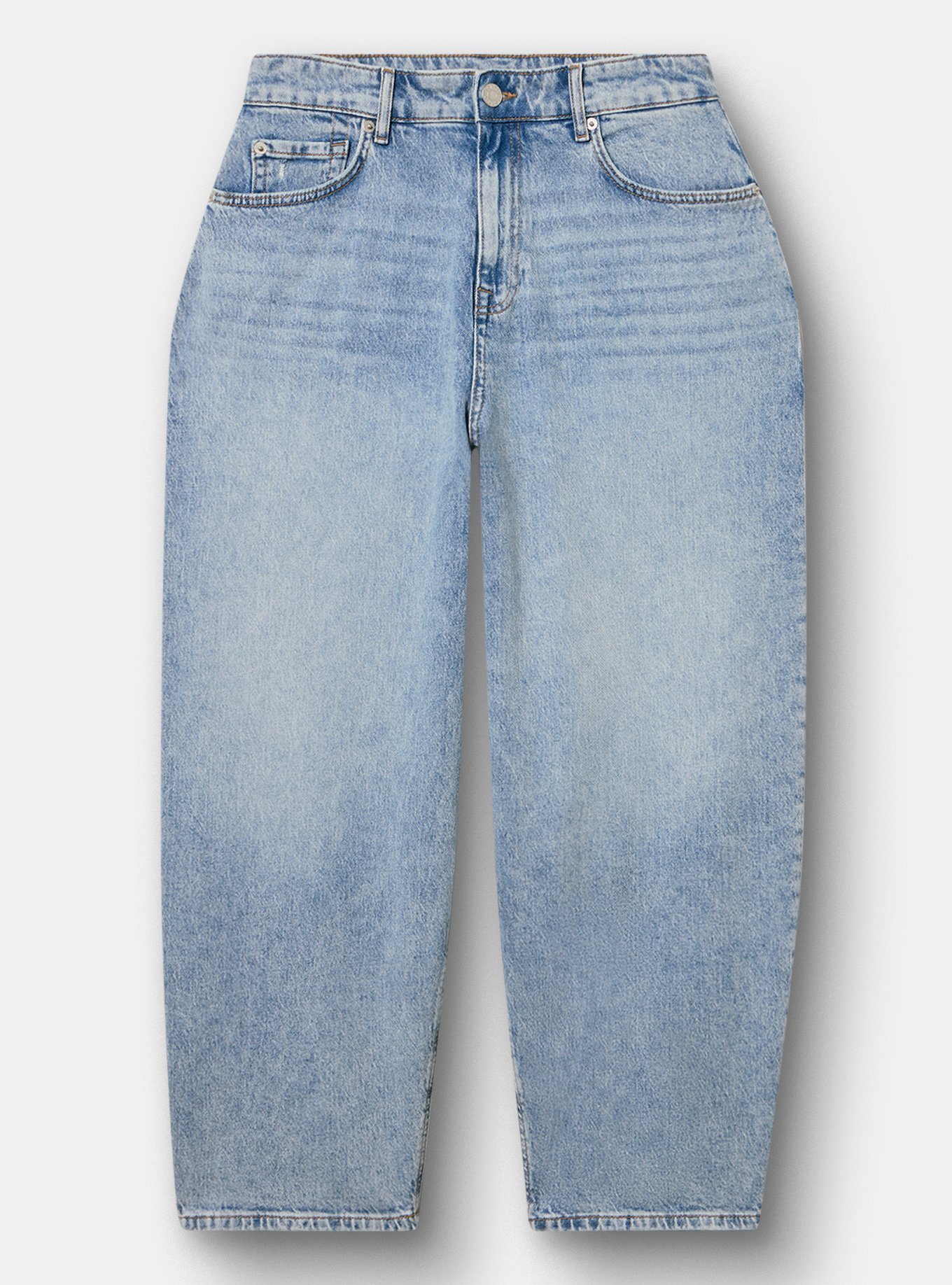 High-Rise Lightweight Denim Barrel Jean, KIR ROYAL, hi-res