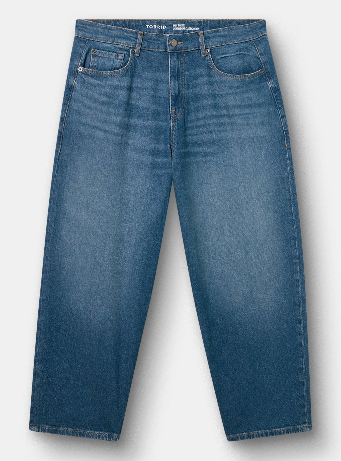 High-Rise Lightweight Denim Barrel Jean, GIMLET, flat