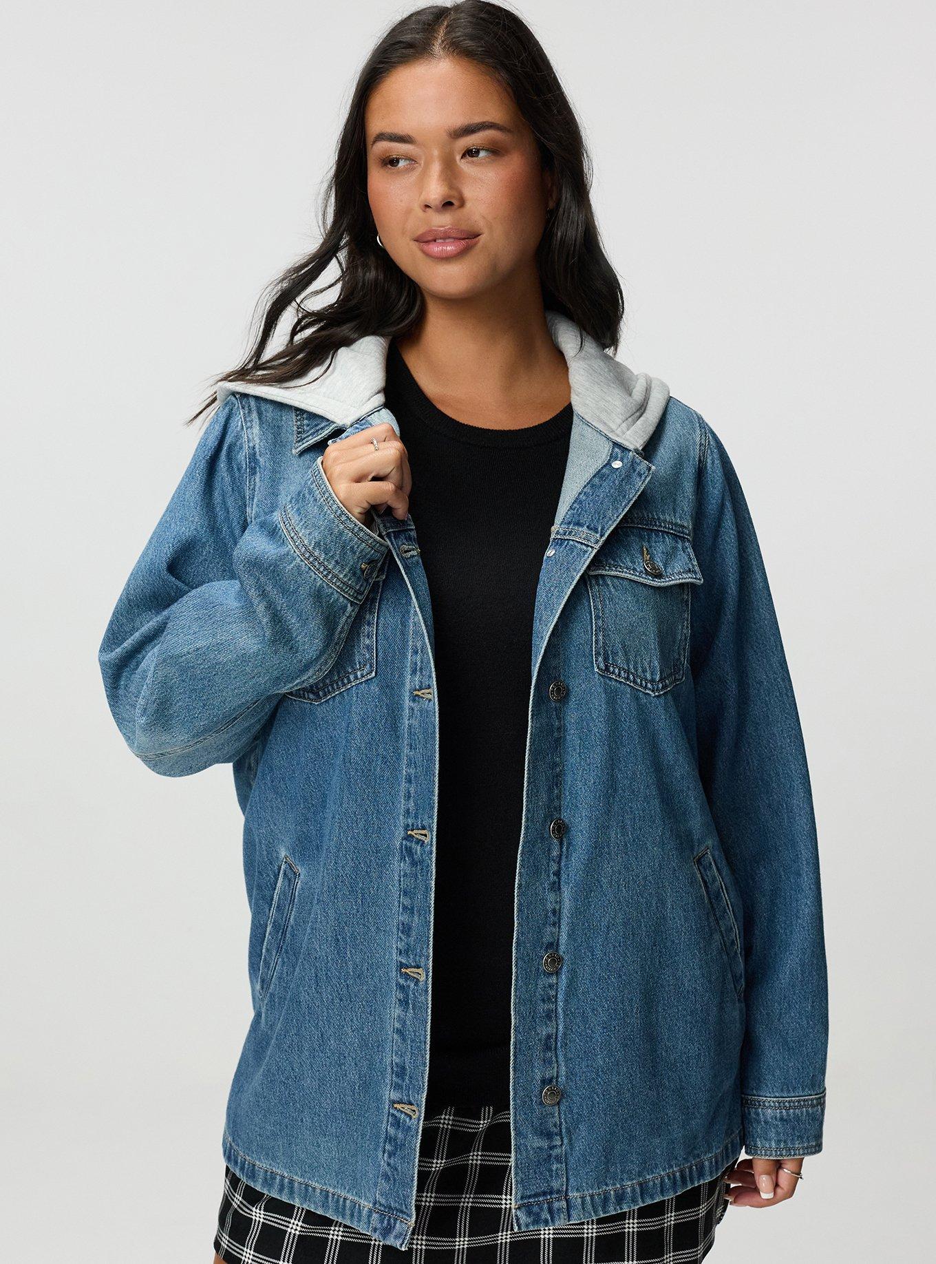 Denim Hooded Shacket, CATCH A VIBE, alternate