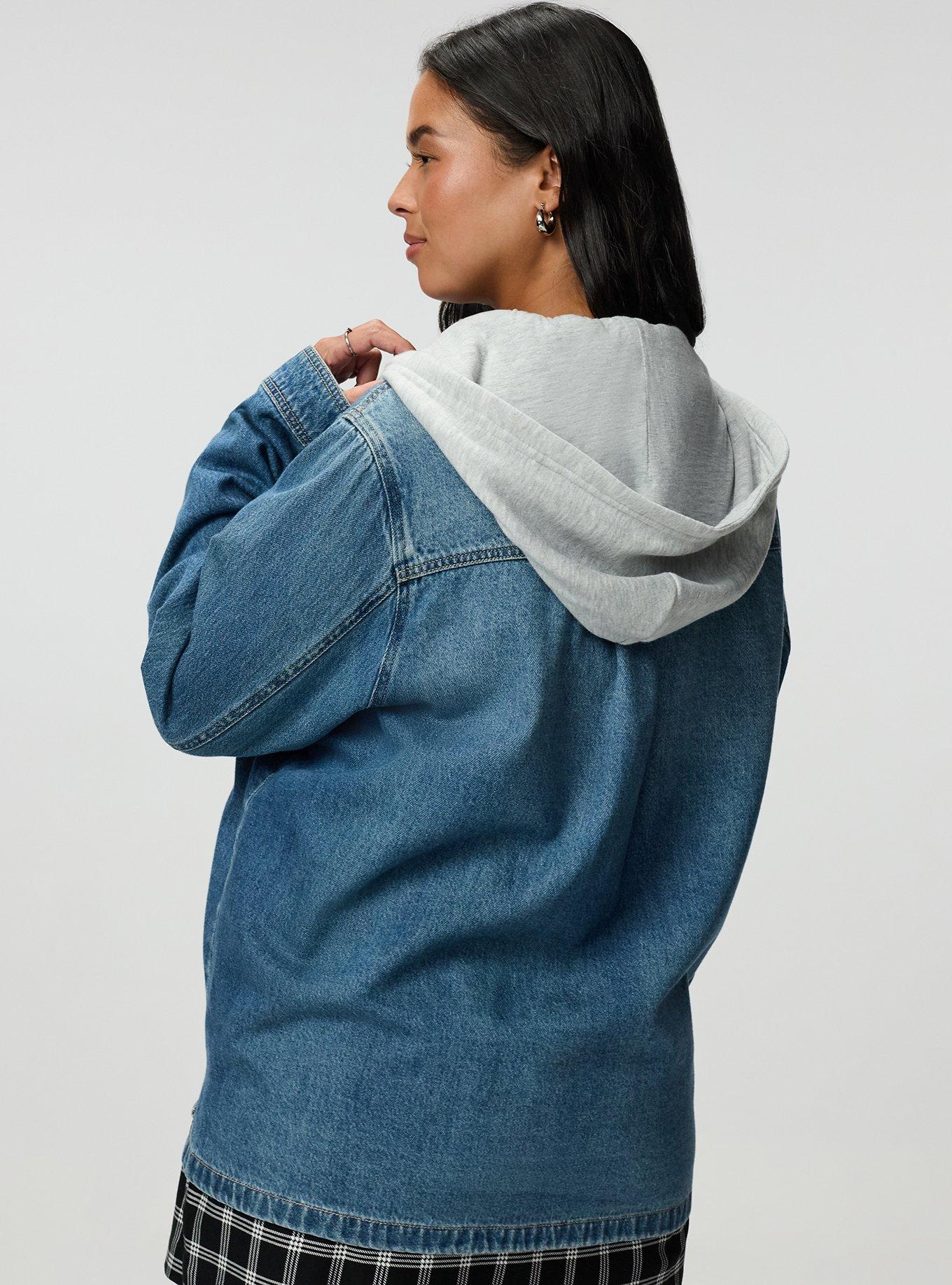 Denim Hooded Shacket, CATCH A VIBE, alternate