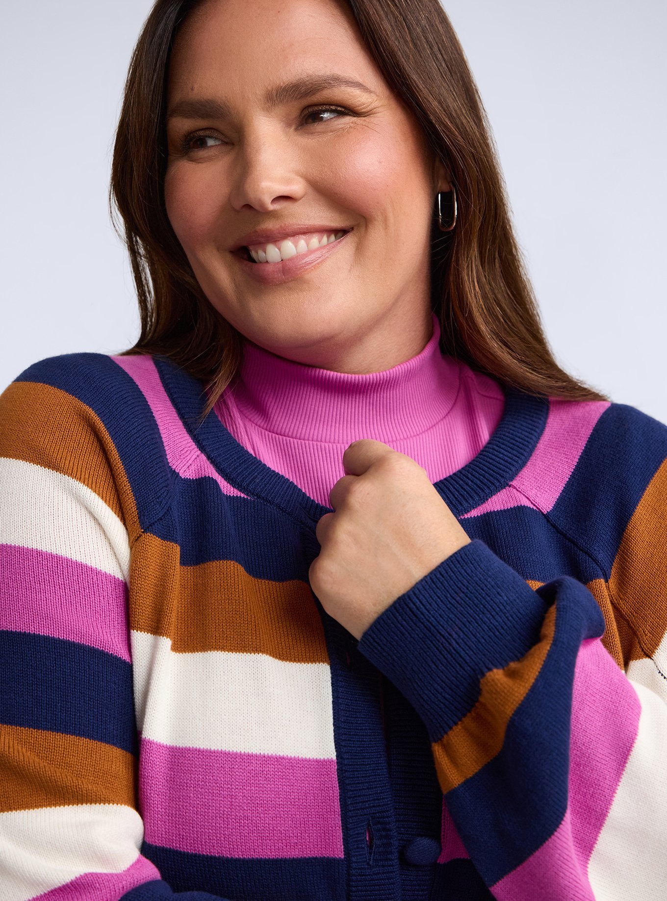 Belle Isle Raglan Cardigan, BELLE ISLE PINK HOLIDAY STRIPE, alternate