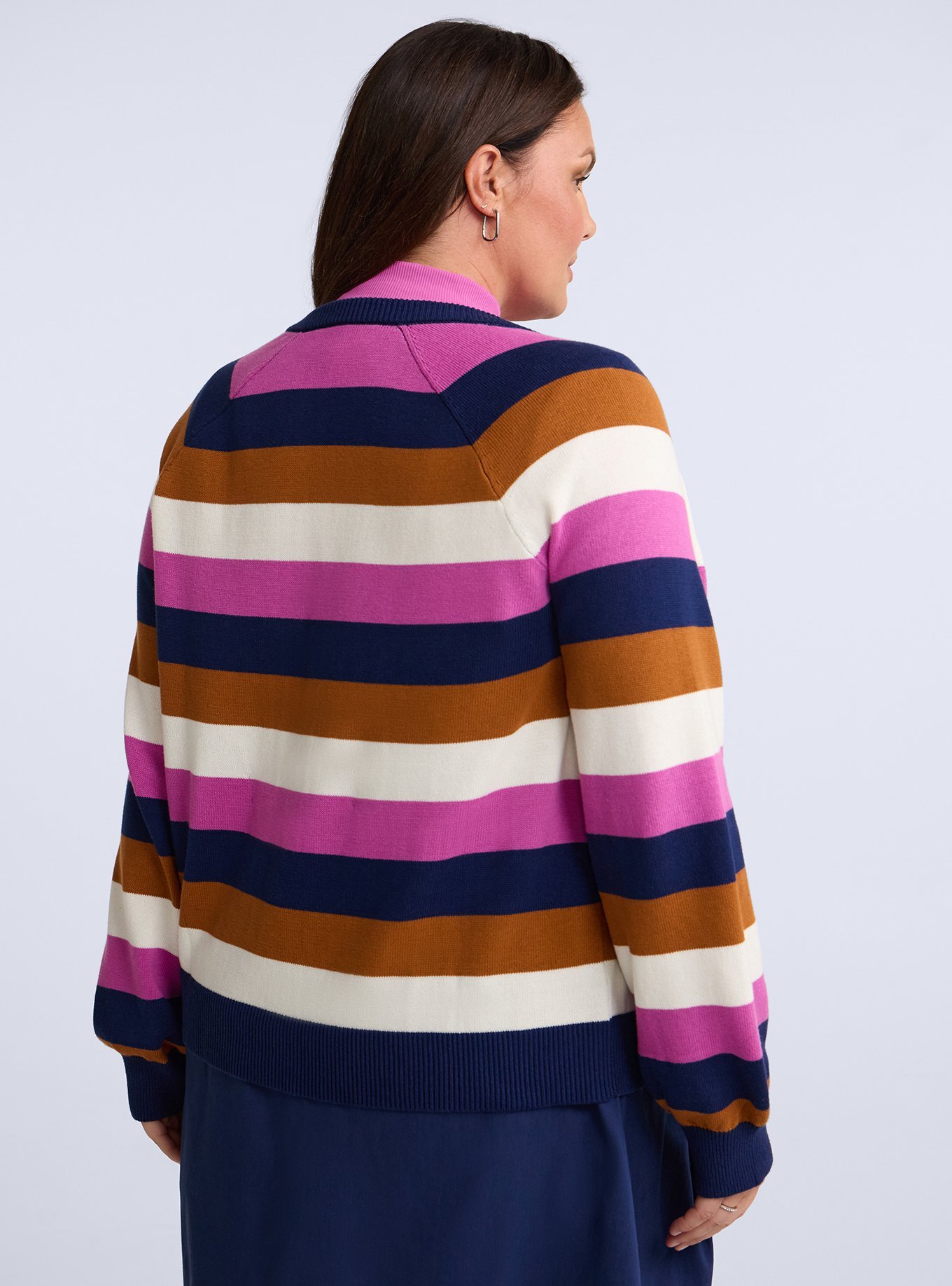 Belle Isle Raglan Cardigan, BELLE ISLE PINK HOLIDAY STRIPE, alternate
