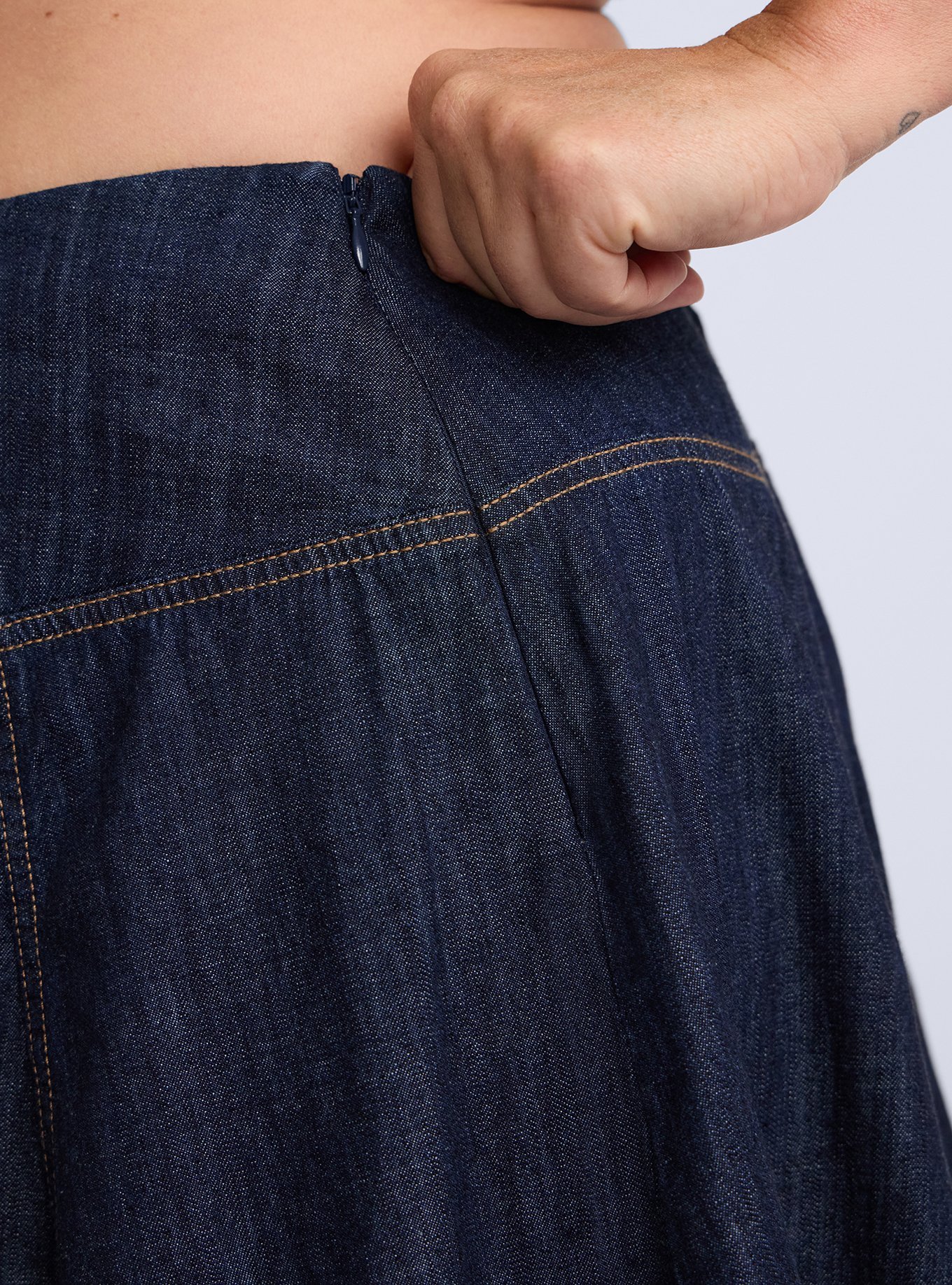 Plus Size Belle Isle Denim Midi Skirt, RINSE, alternate