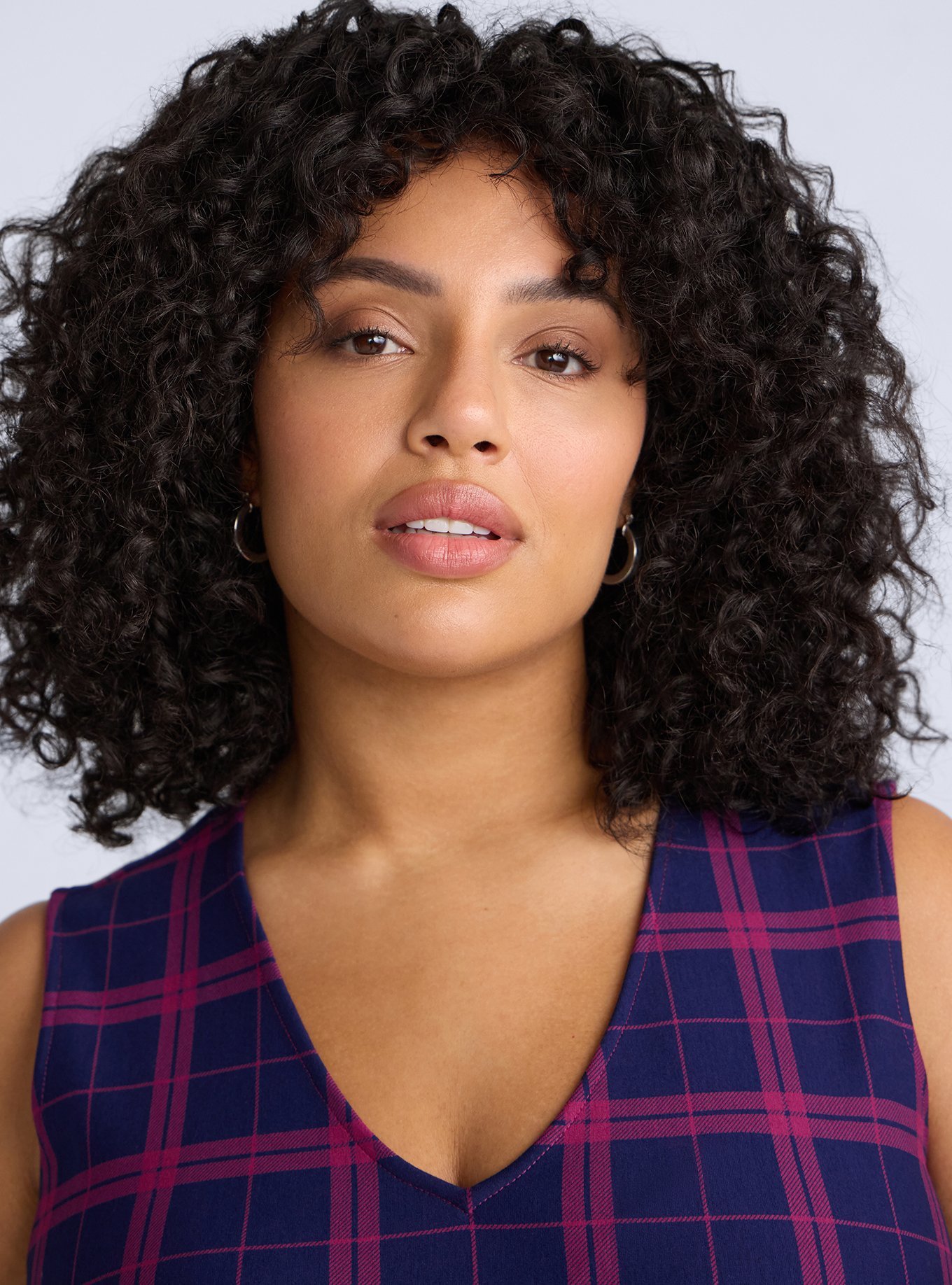 Belle Isle V-Neck Shift Mini Dress, CAFE PLAID NAVY, alternate
