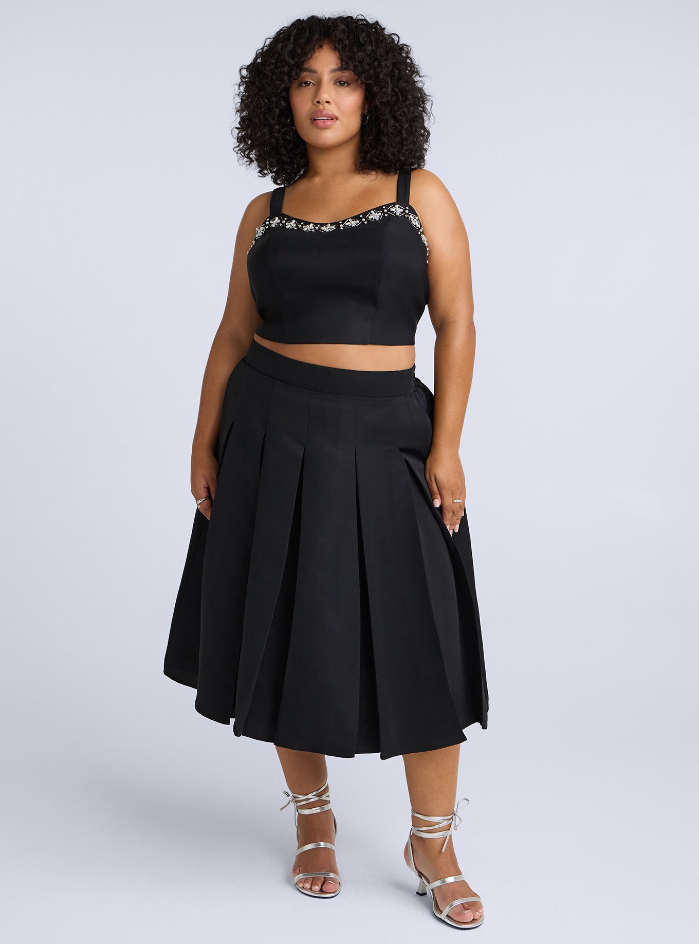 Belle Isle Embellished Crop Top, DEEP BLACK, alternate