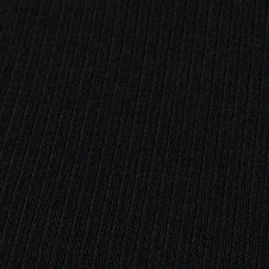 Super Soft Rib Mock Neck Elbow Sleeve Top, DEEP BLACK, swatch