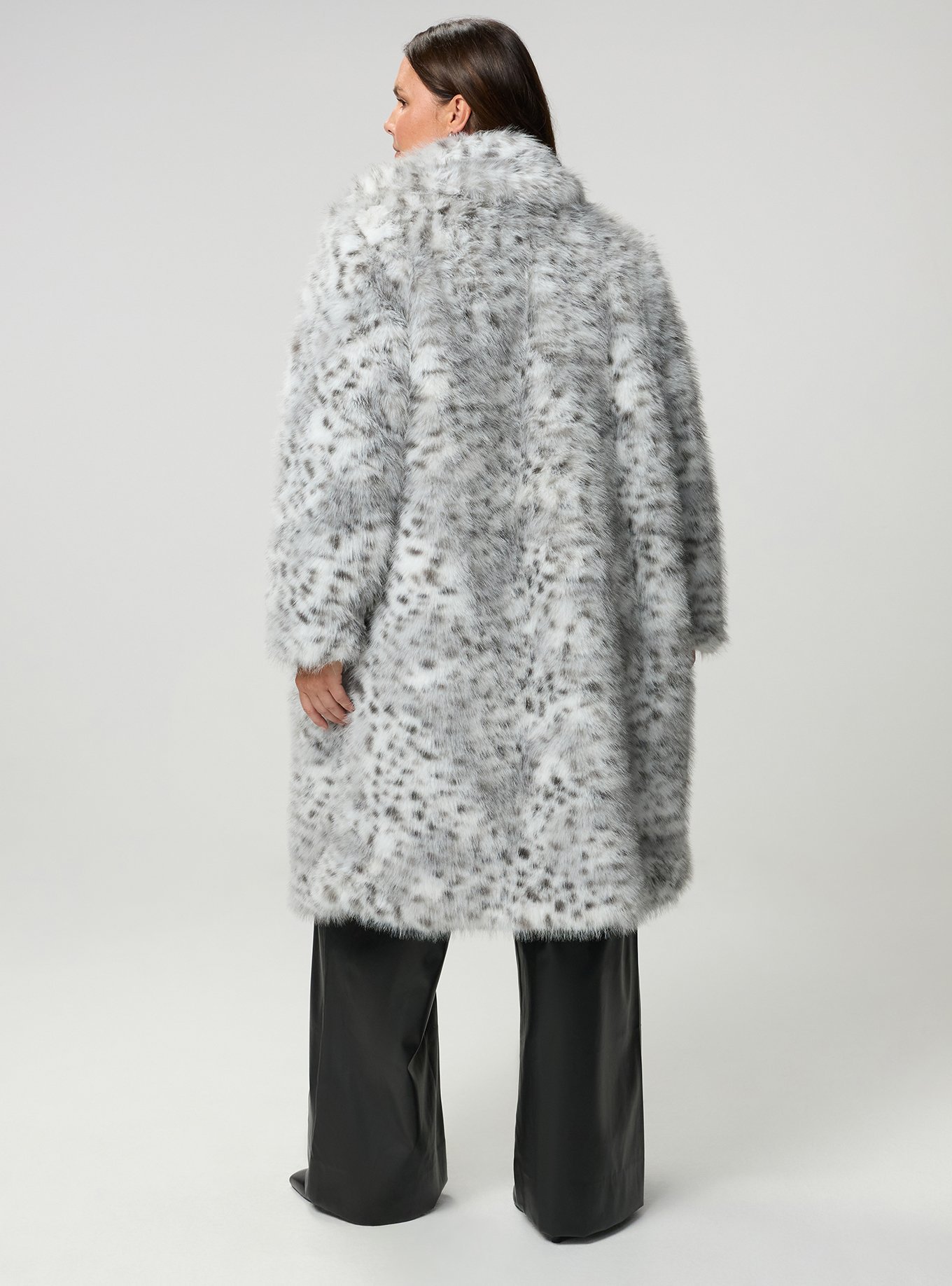Studio Faux Fur Coat, IRL CHEETAH GREY, alternate