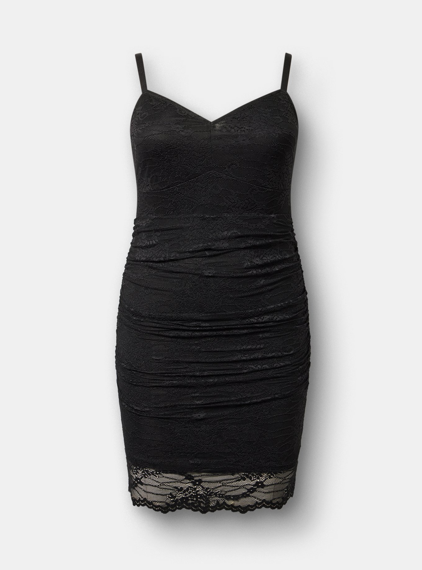 Lace Bodycon Mini Dress, DEEP BLACK, flat