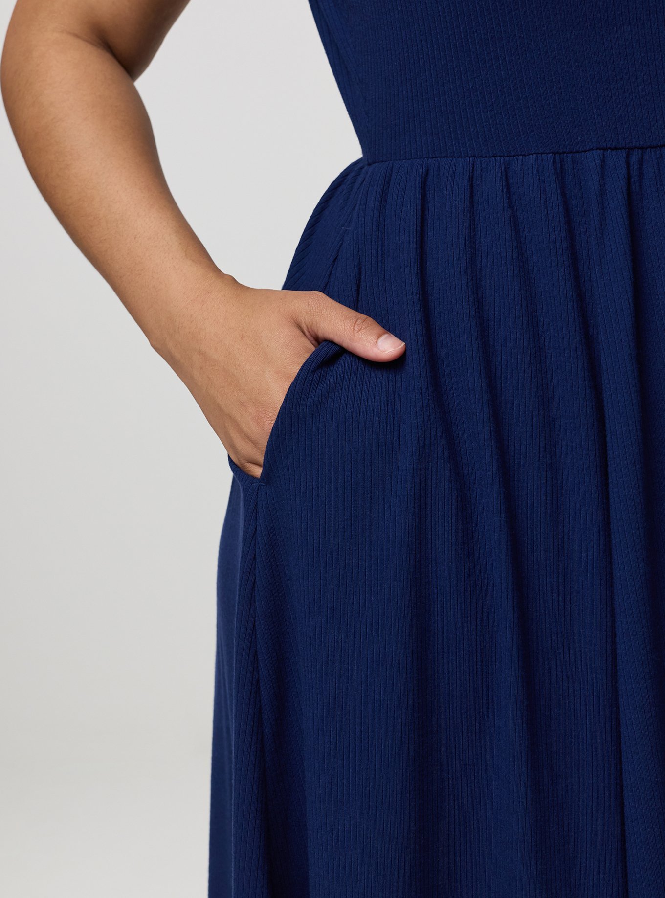 Super Soft Rib Skater Mini Dress, MEDIEVAL BLUE, alternate