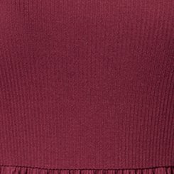 Super Soft Rib Skater Mini Dress, MAROON BANNER, swatch
