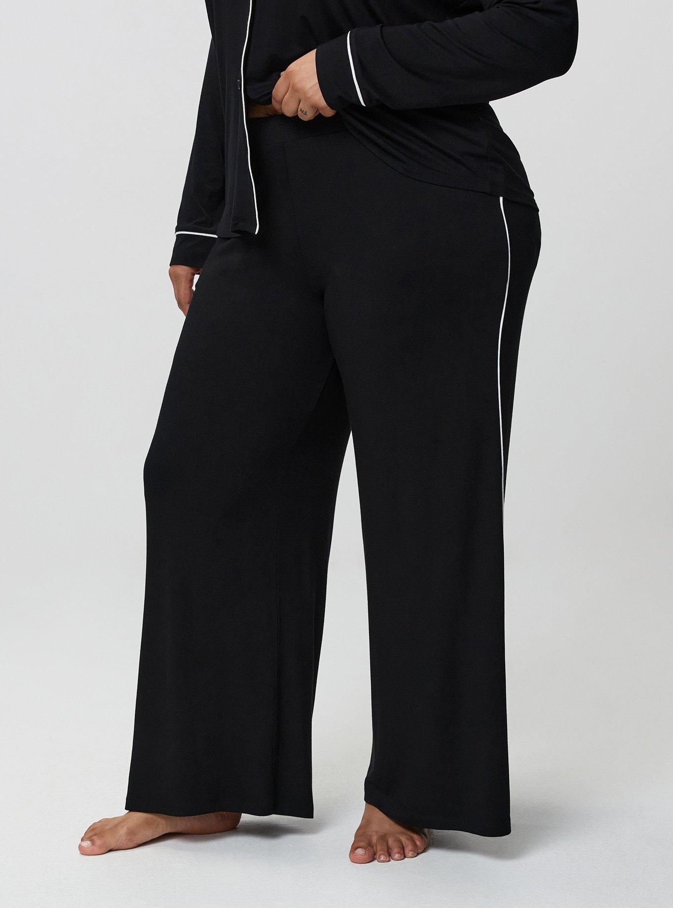 Super Soft Wide Leg Sleep Pant, DEEP BLACK, alternate