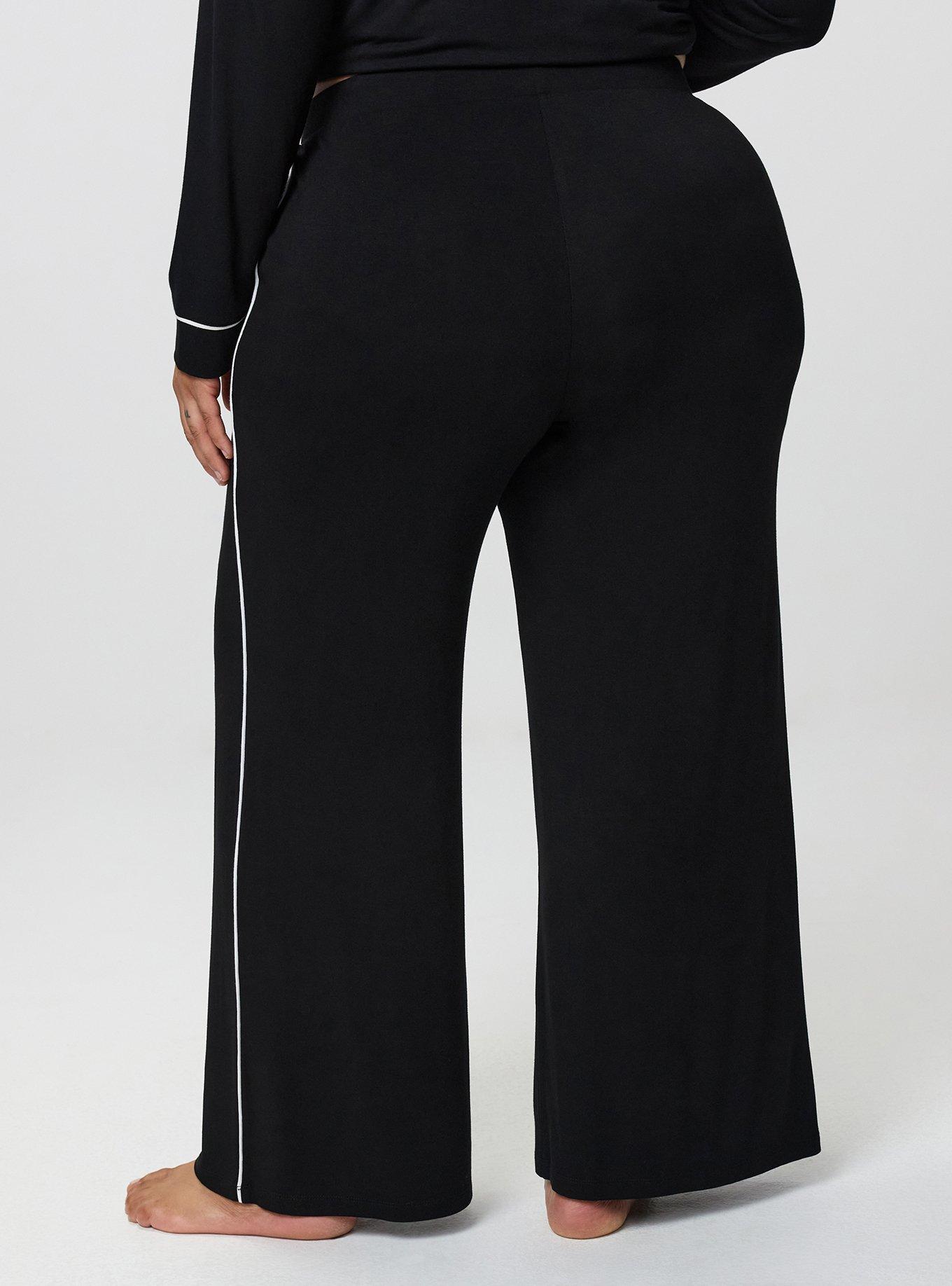 Super Soft Wide Leg Sleep Pant, DEEP BLACK, alternate