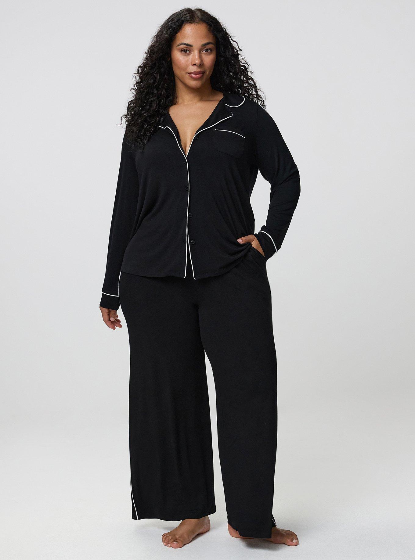 Super Soft Wide Leg Sleep Pant, DEEP BLACK, alternate