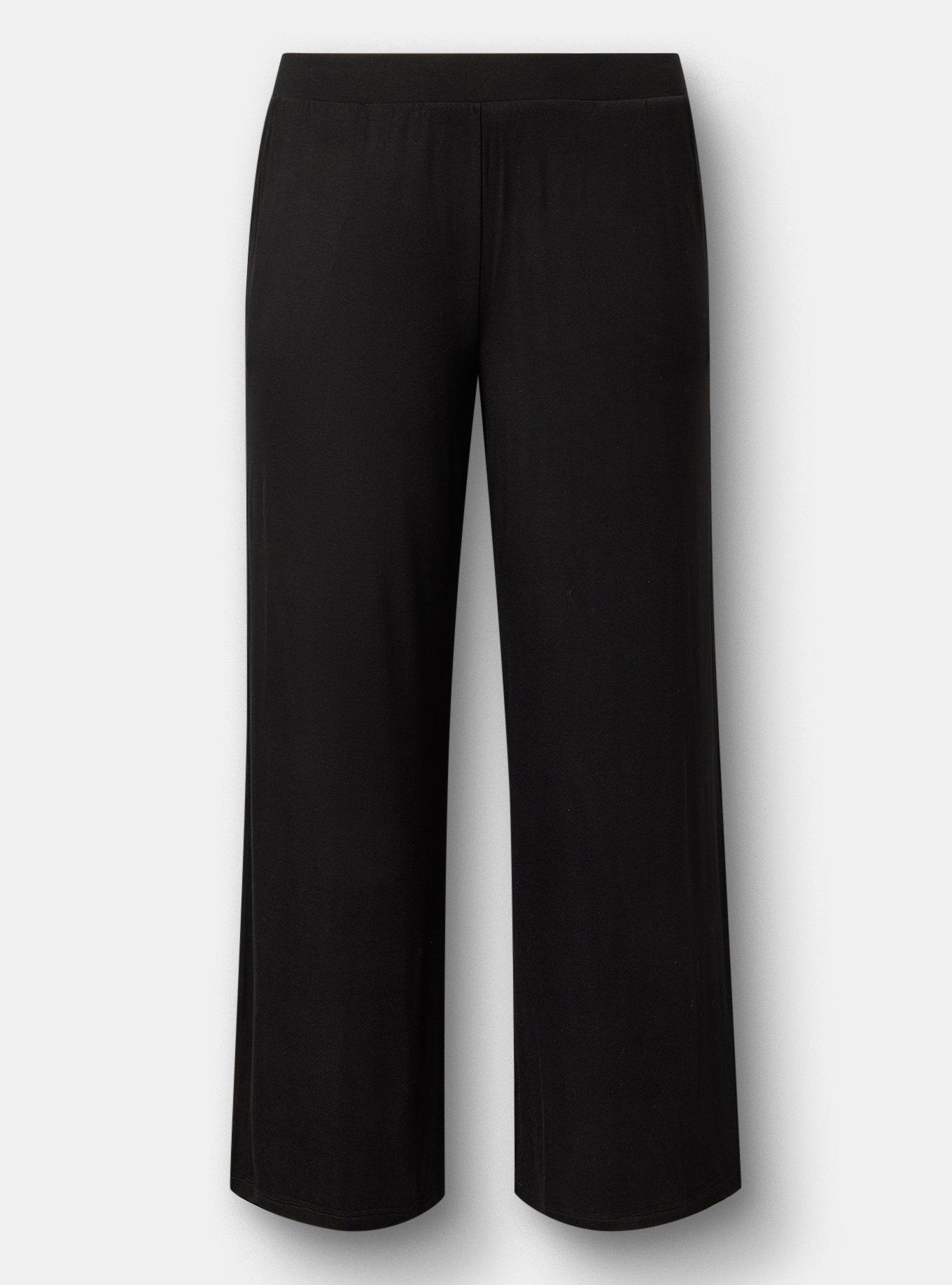 Super Soft Wide Leg Sleep Pant, DEEP BLACK, flat