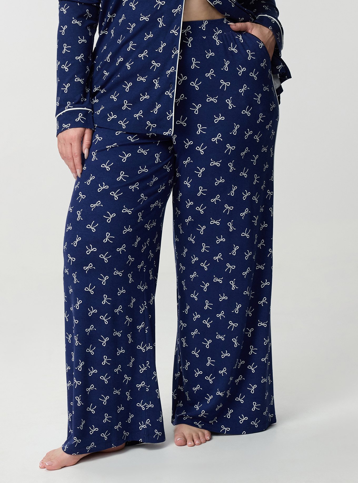 Super Soft Wide Leg Sleep Pant, BRINN BOWS MEDIEVAL BLUE, alternate