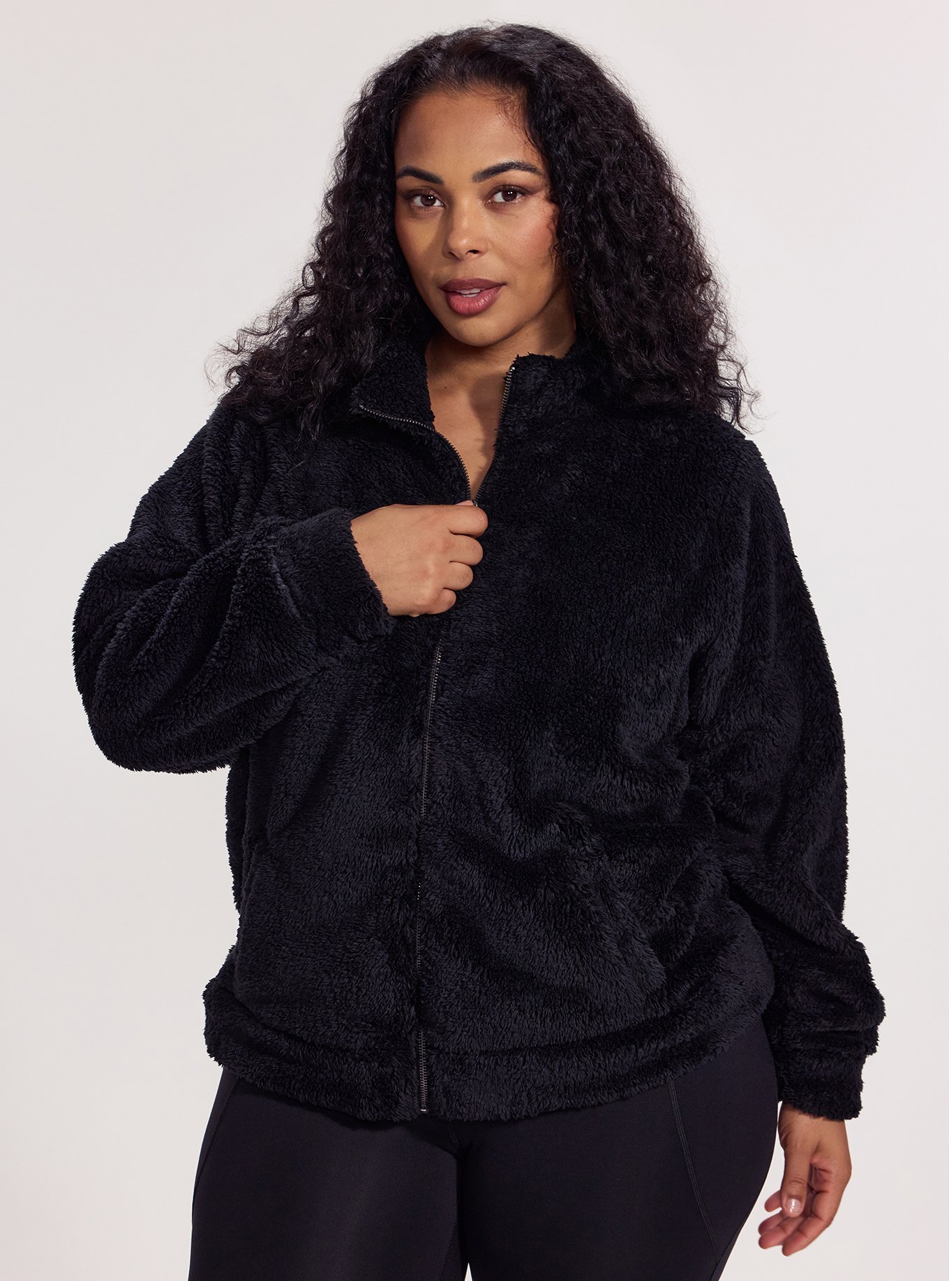 TRU Sherpa Active Bomber Jacket, DEEP BLACK, alternate