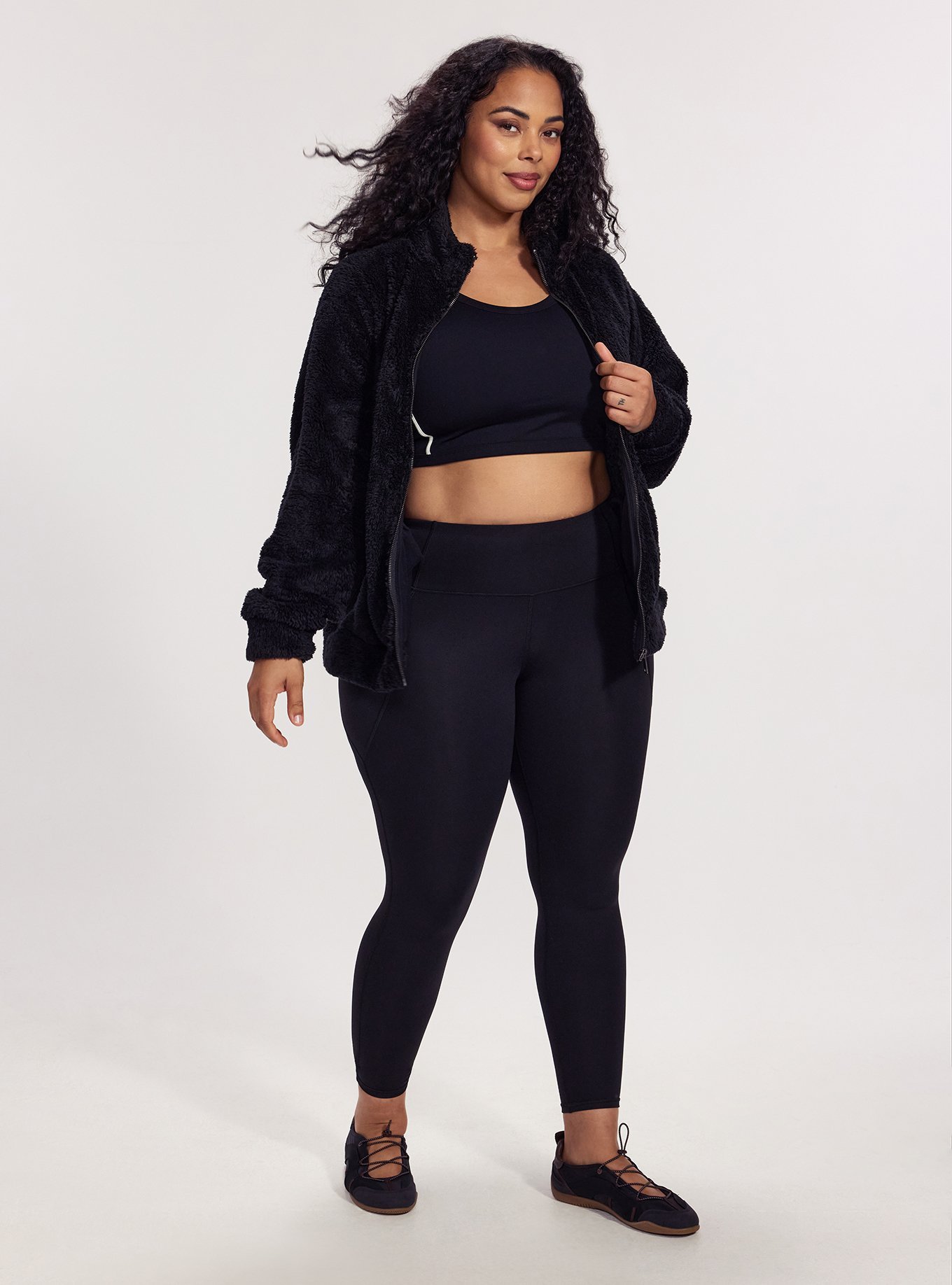 TRU Sherpa Active Bomber Jacket, DEEP BLACK, alternate