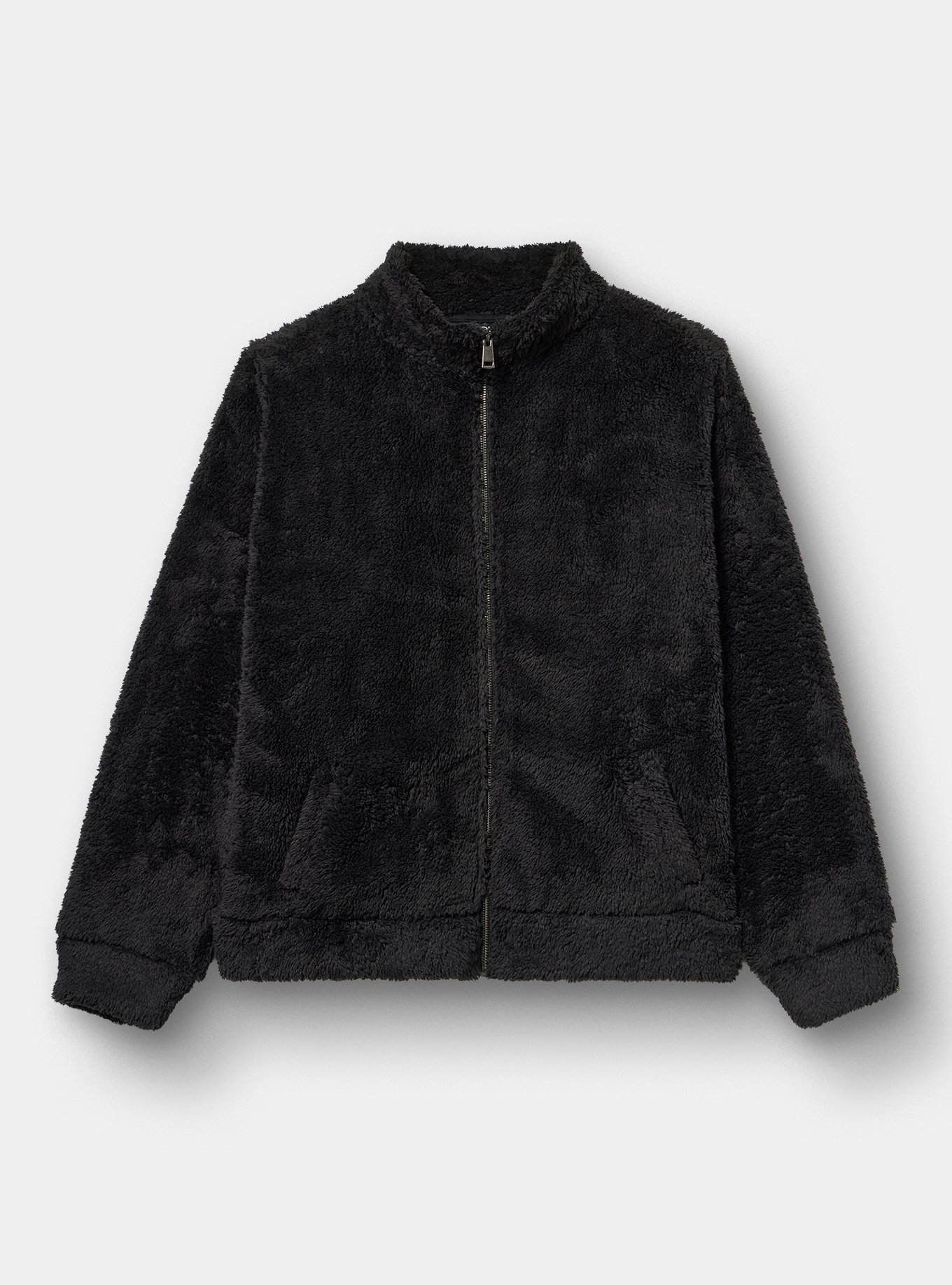 TRU Sherpa Active Bomber Jacket, DEEP BLACK, flat