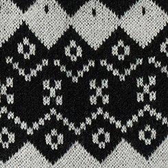 Open Front Cardigan, FUN FAIR ISLE BLACK, swatch