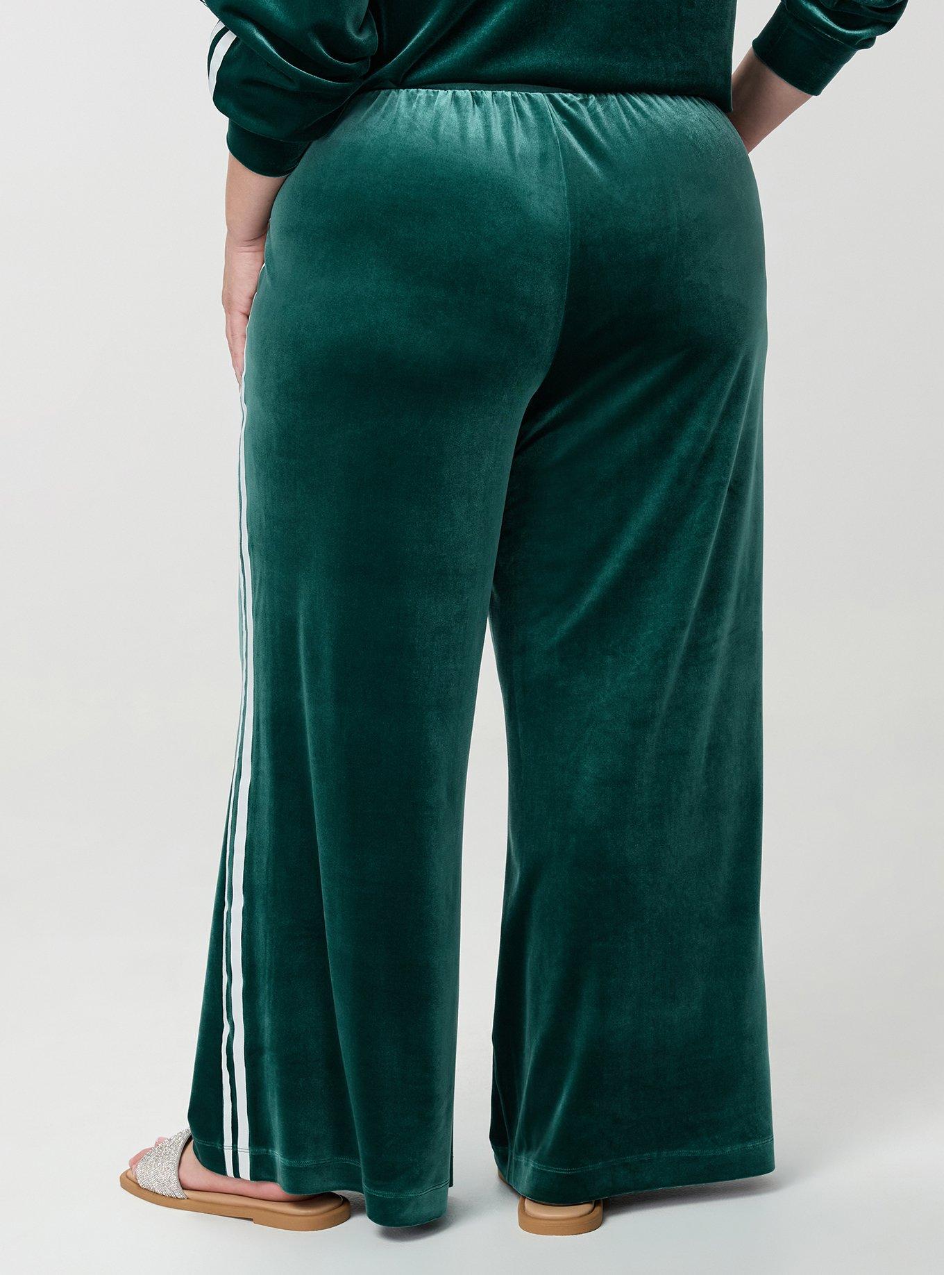 Plus Size High-Rise Pull On Wide Leg Velour Pant, BOTANICAL GARDEN, alternate