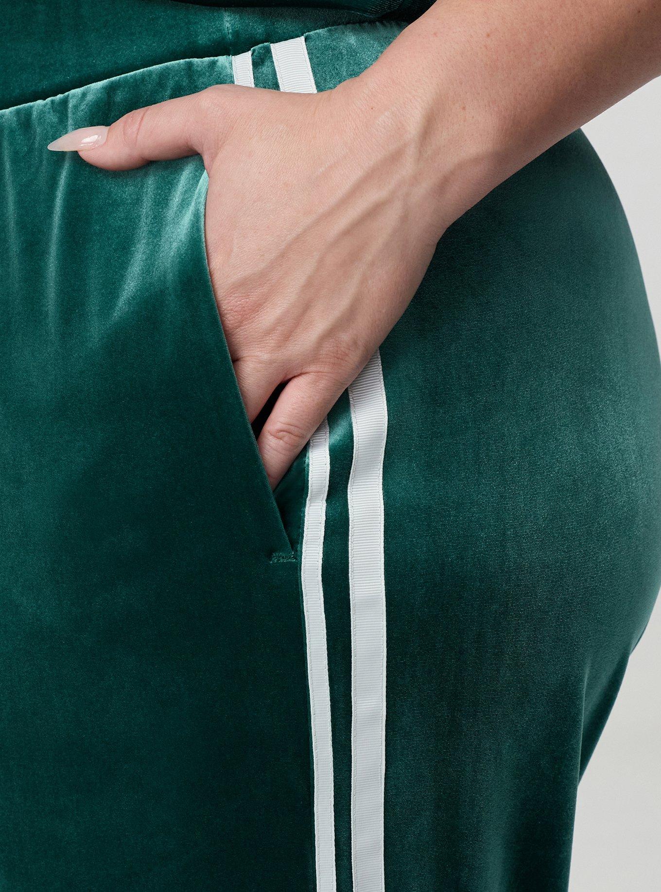 Plus Size High-Rise Pull On Wide Leg Velour Pant, BOTANICAL GARDEN, alternate