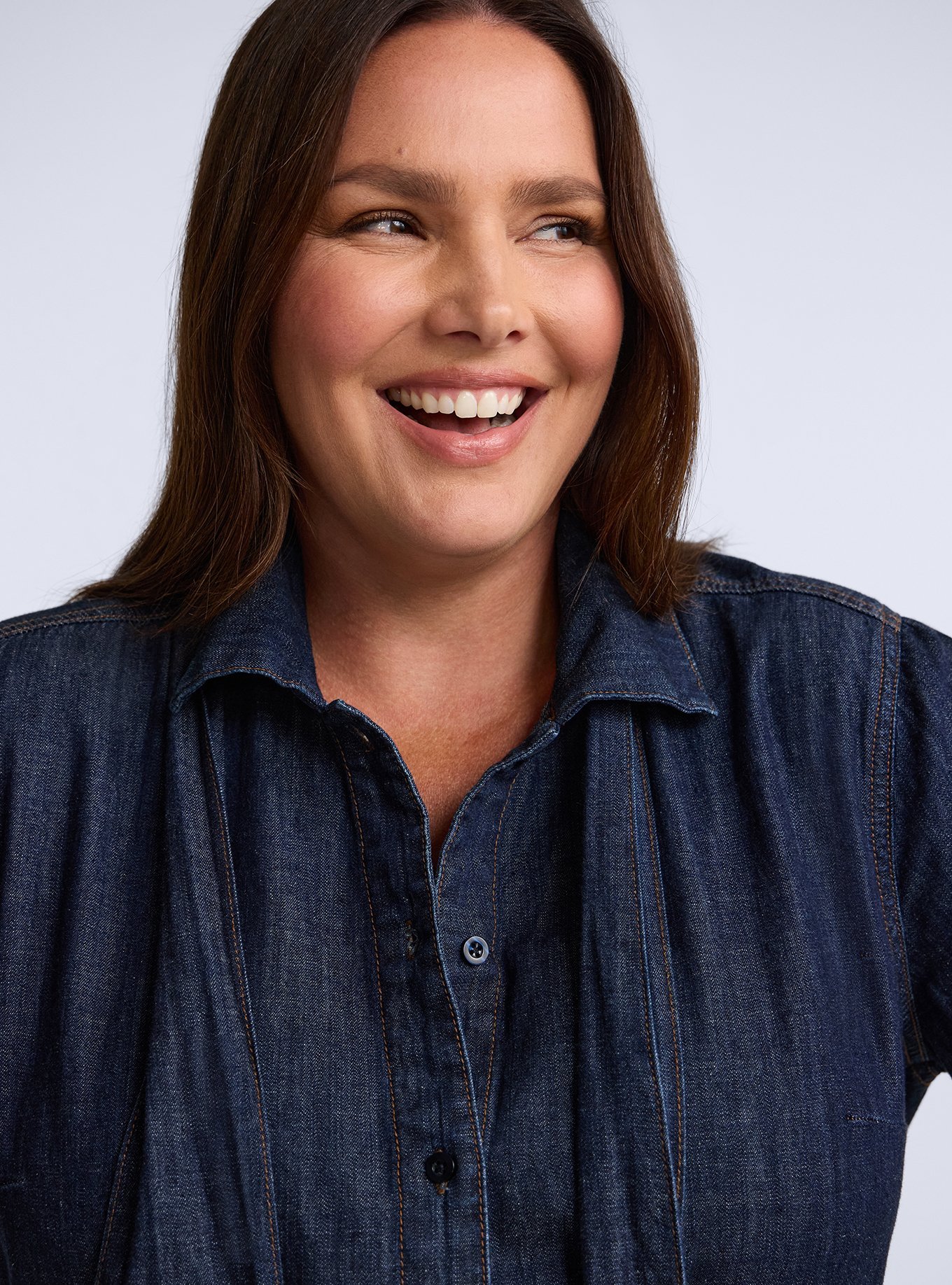 Plus Size Belle Isle Button-Down Bow Top, RINSE, alternate