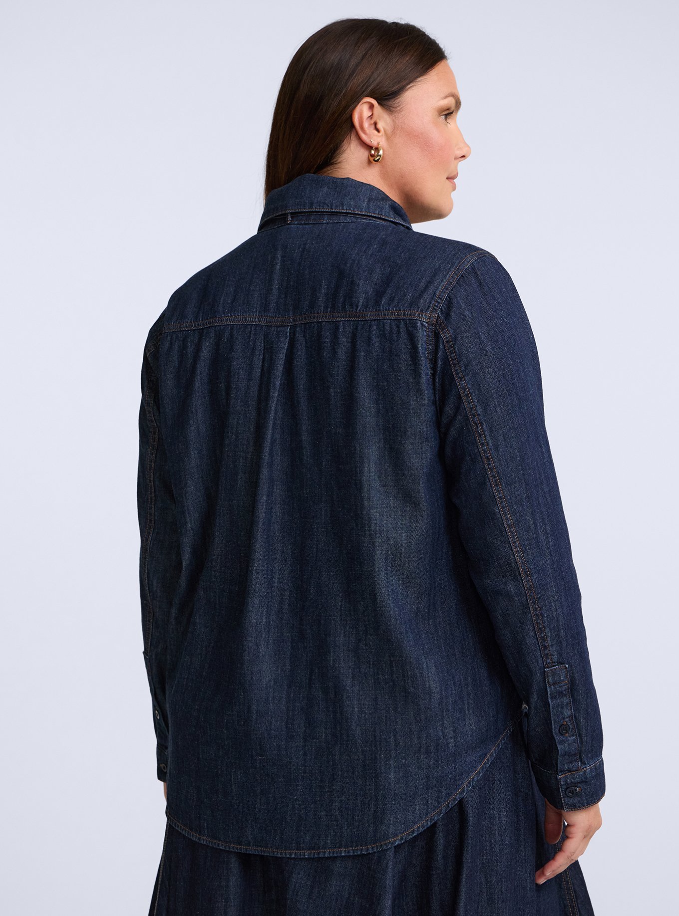 Plus Size Belle Isle Button-Down Bow Top, RINSE, alternate
