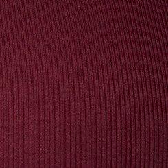 Cotton Modal Rib Long Sleeve Scoop Babydoll Top, MAROON BANNER, swatch