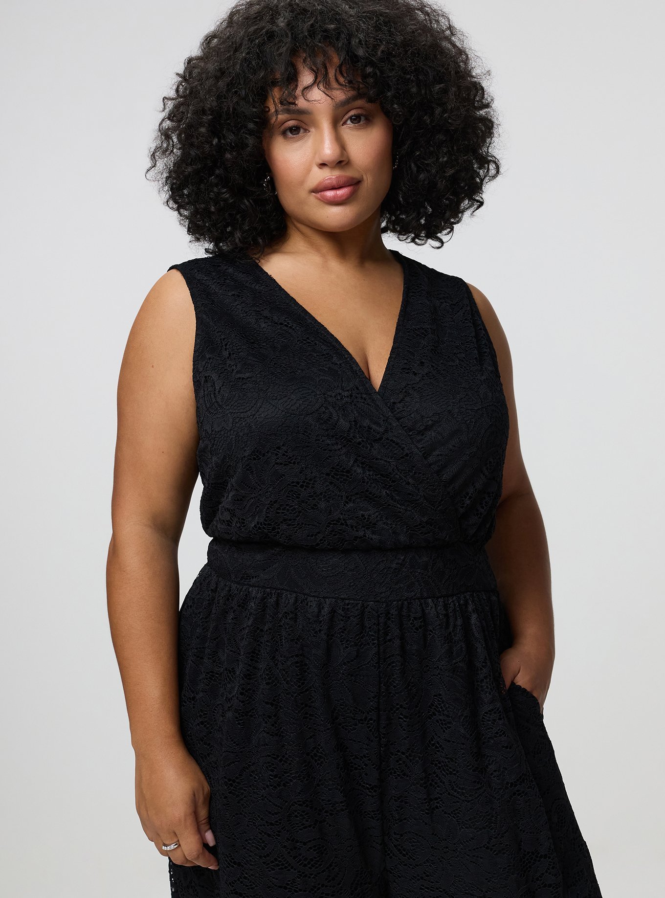 Lace Wide-Leg Jumpsuit, DEEP BLACK, alternate