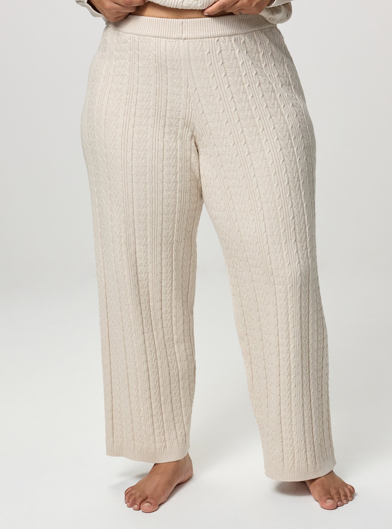 Cable Lounge Straight Leg Pant, OATMEAL HEATHER, alternate