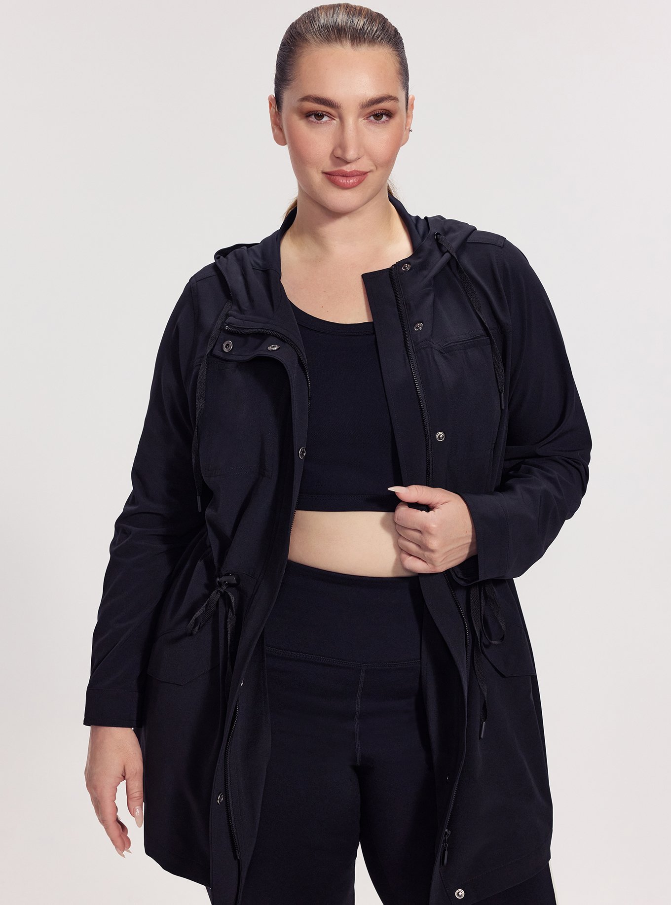 TRU Stretch Woven Utility Anorak Jacket, DEEP BLACK, alternate